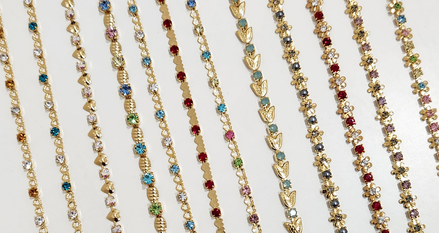 Crystal Chain Stacking Bracelets