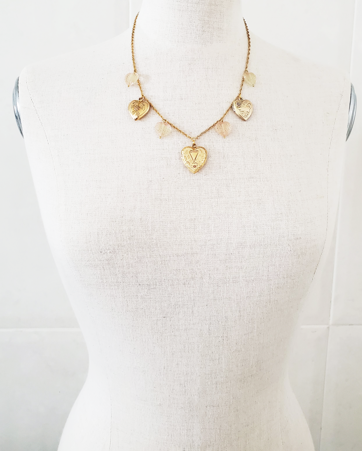 Three Gold Filled Lockets - Collection Necklace