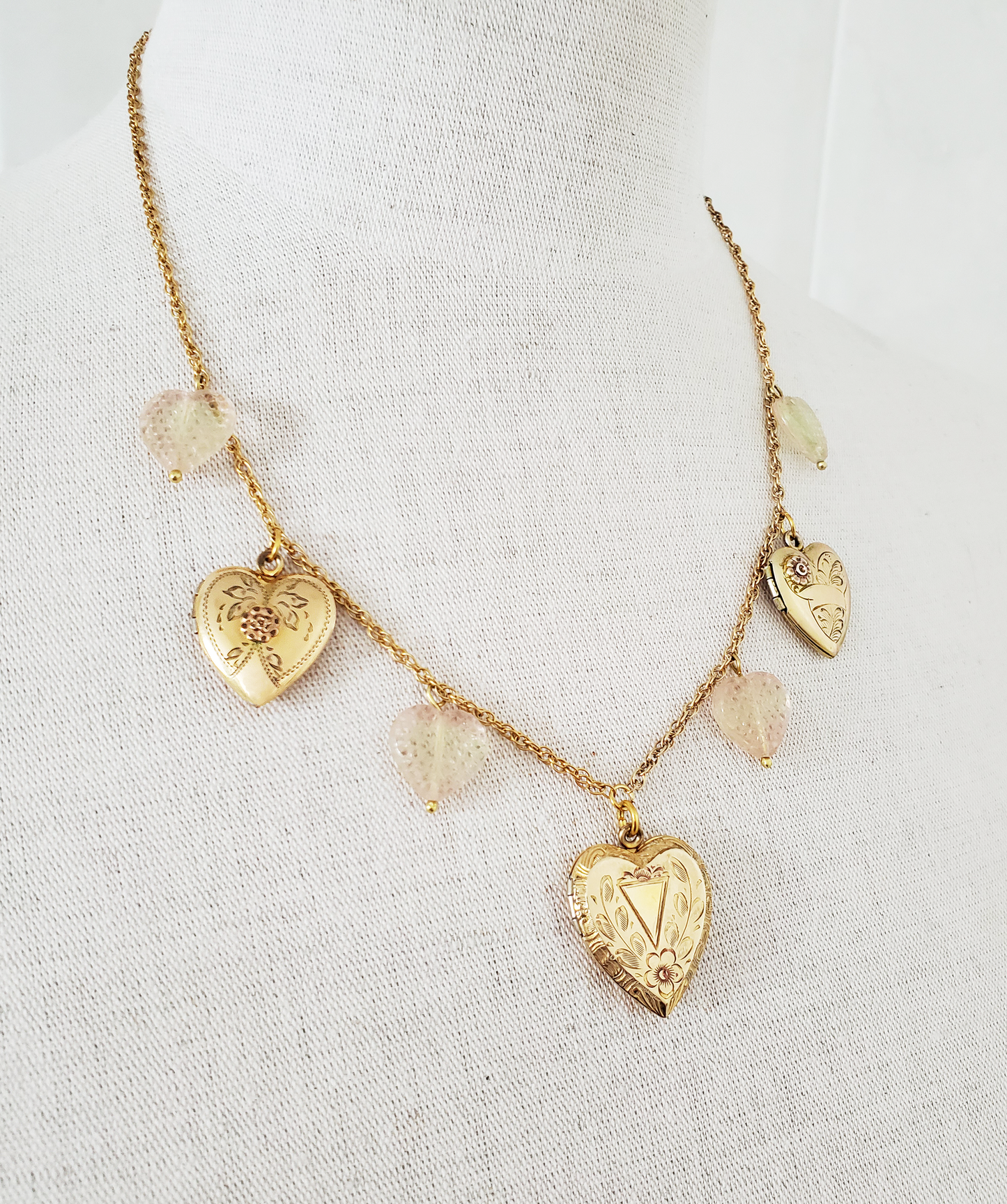 Three Gold Filled Lockets - Collection Necklace