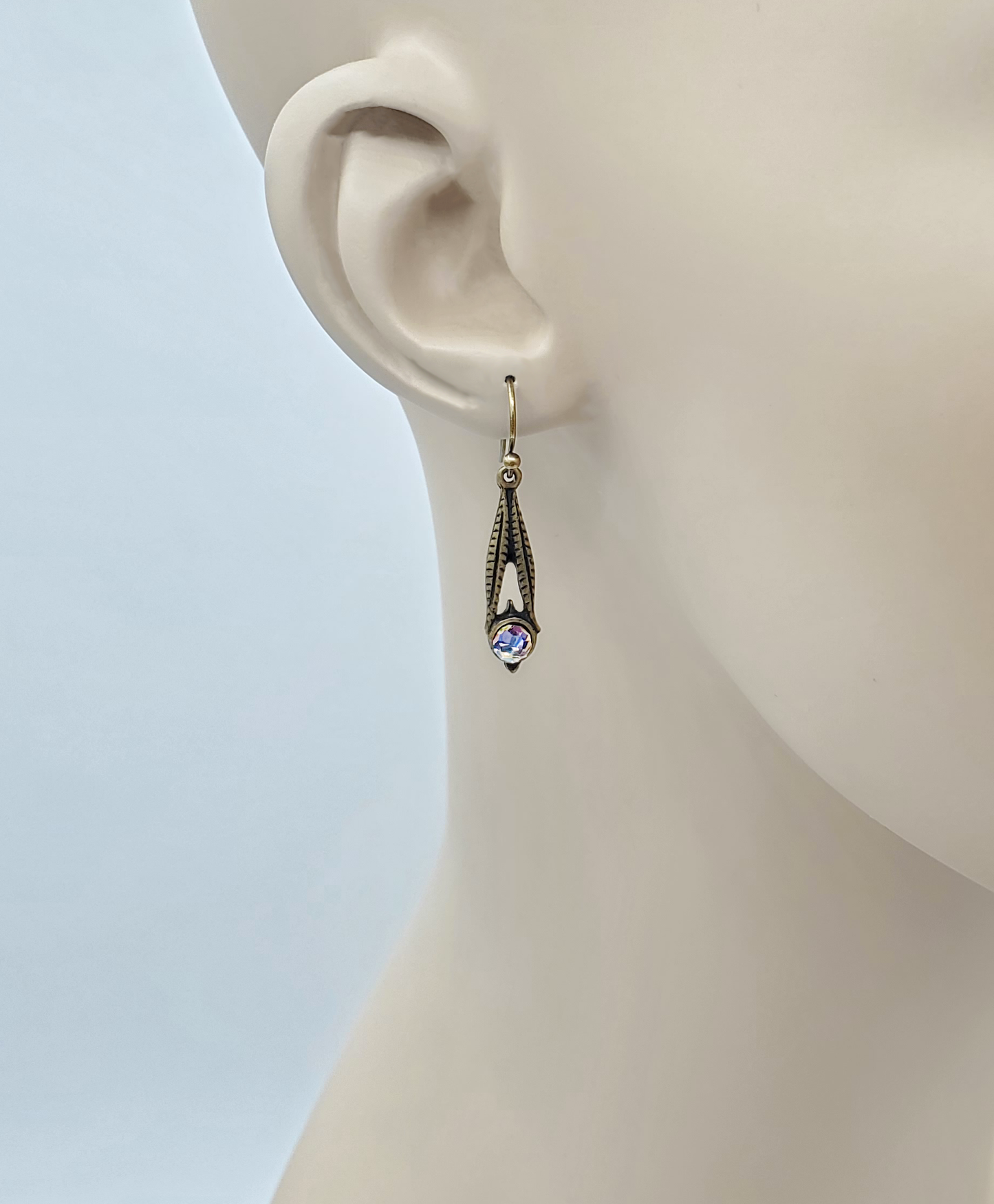 Wheat and Faceted Vitrail Berry Earrings