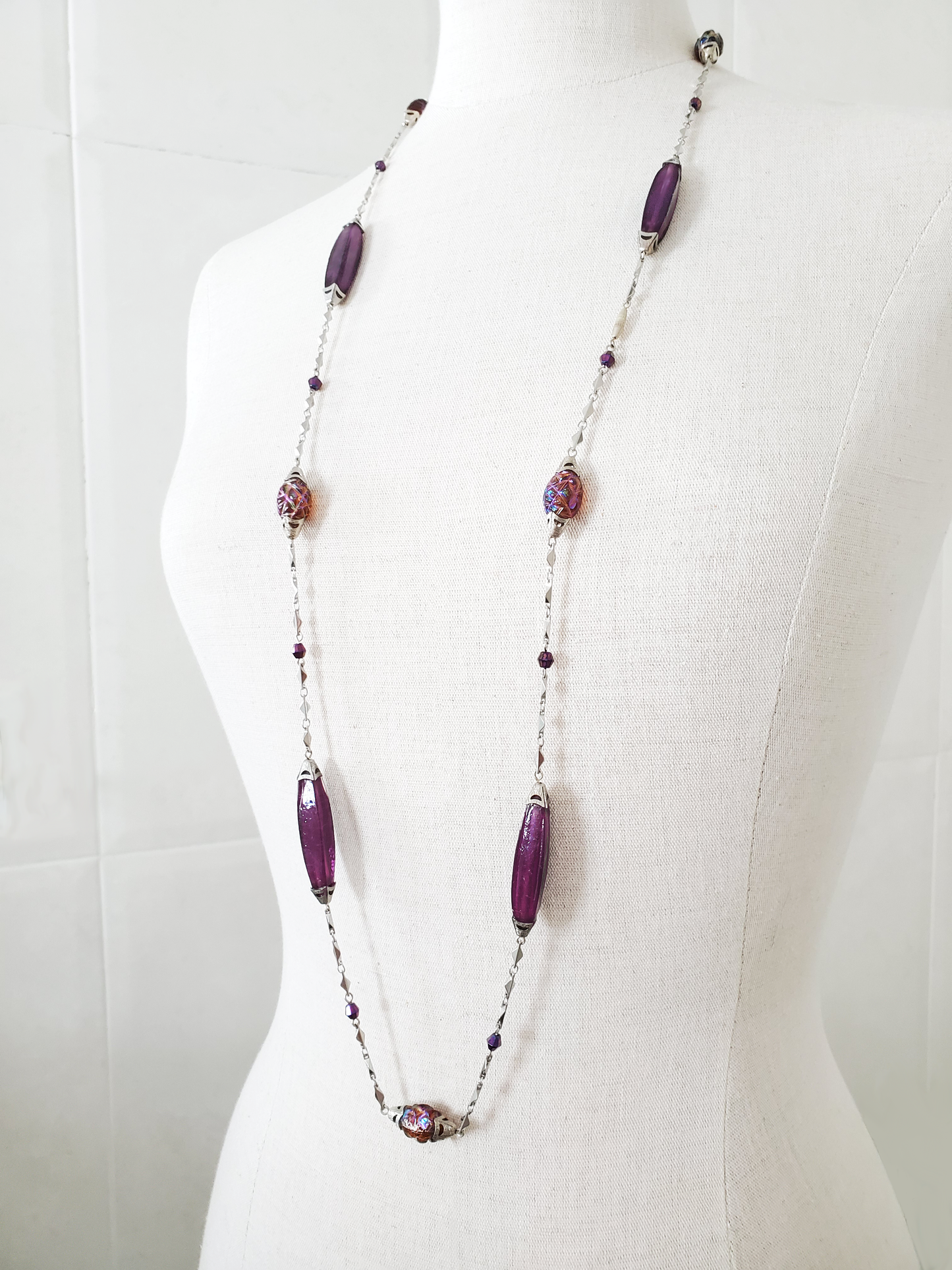 Cabernet Torpedo Station Necklace