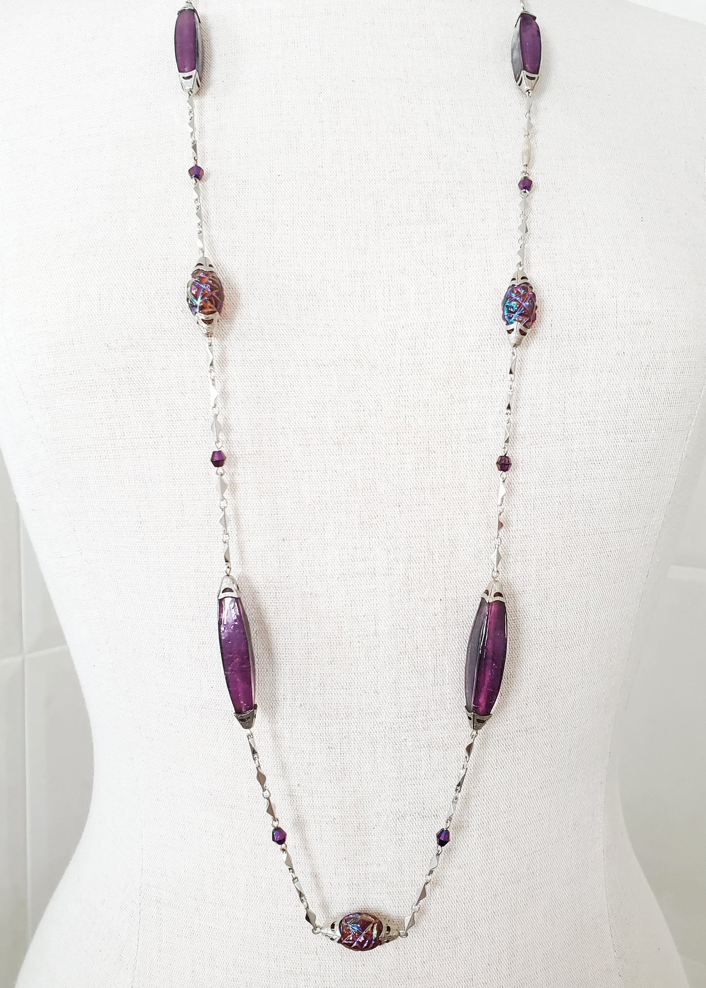 Cabernet Torpedo Station Necklace