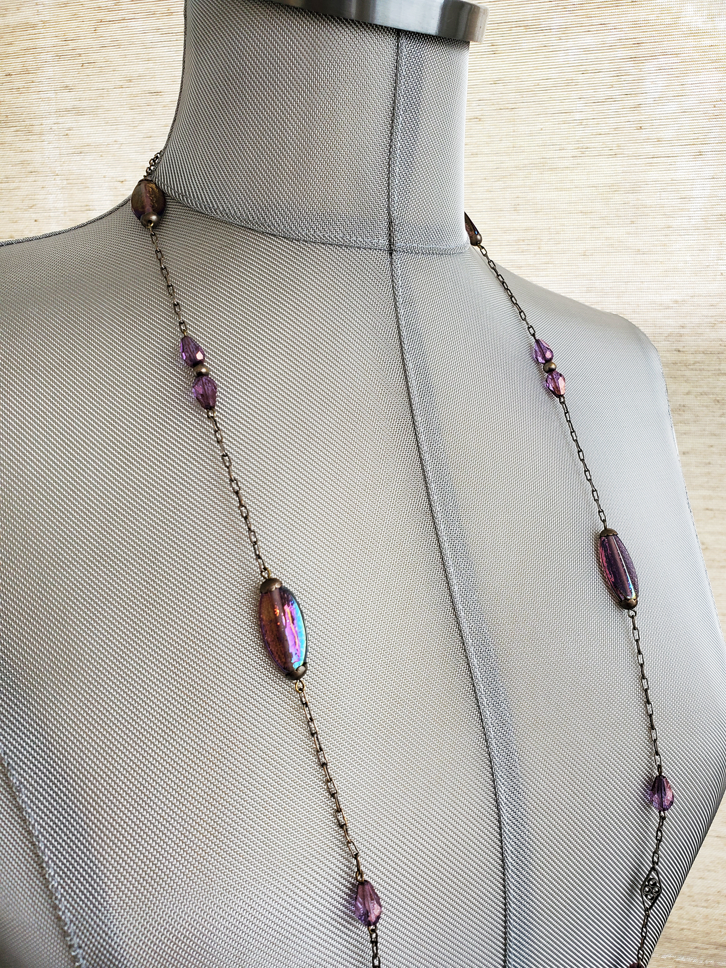 Deep Purple Aurora Station Necklace