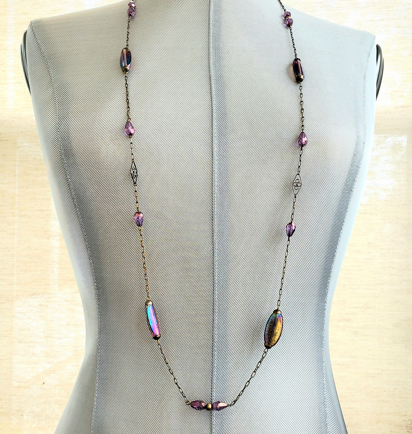 Deep Purple Aurora Station Necklace