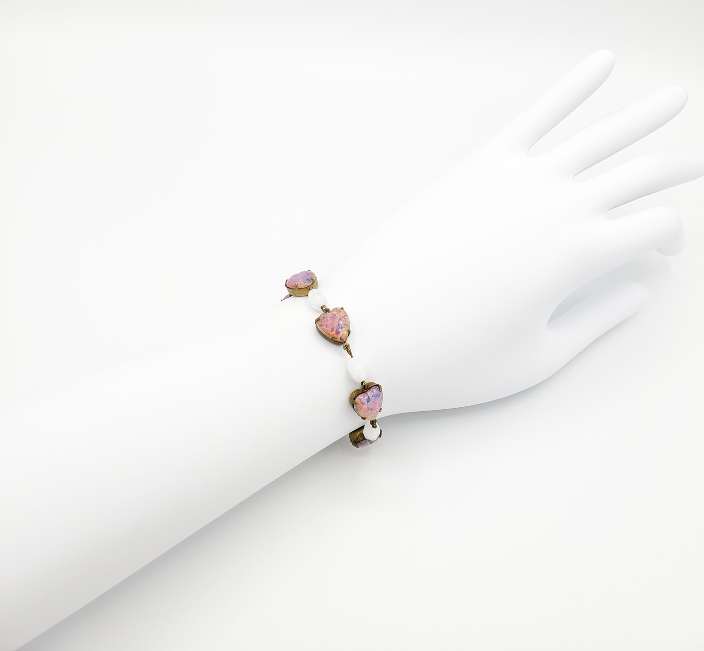 Fire Opal Hearts Bracelet
