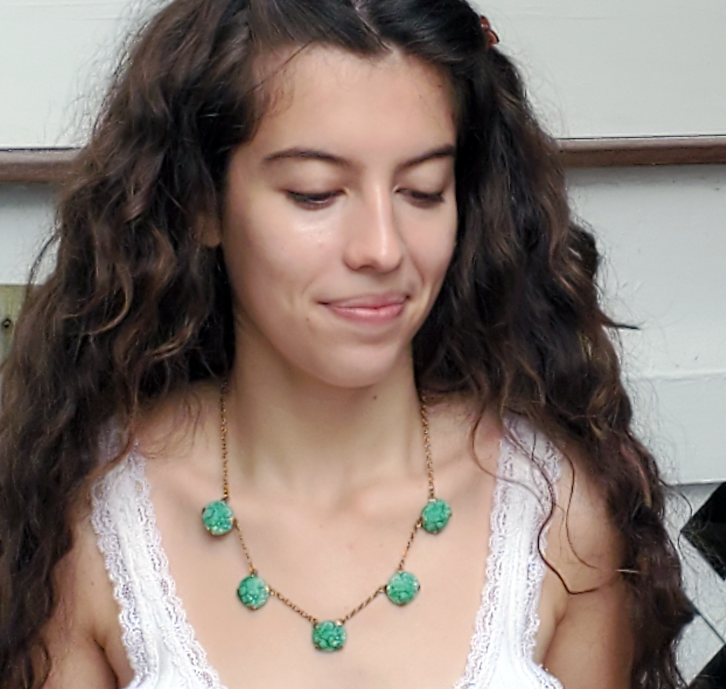 Jade Green Cabochon Necklace