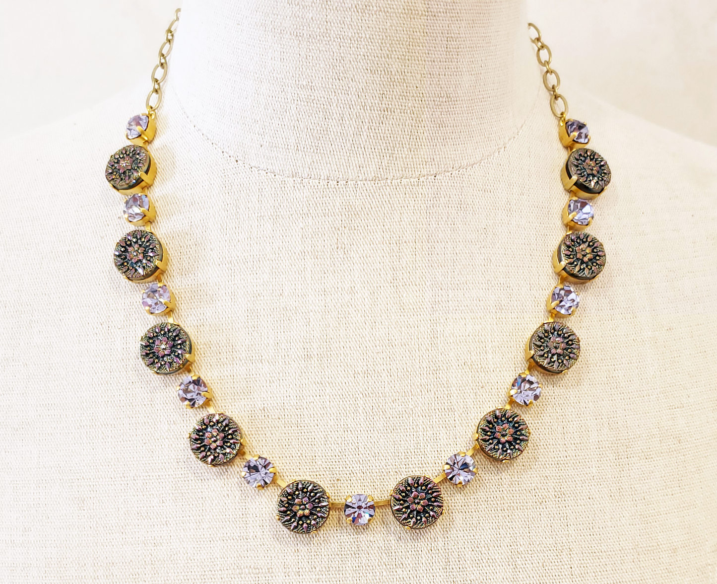 Kaleidoscope Flowers & Amethyst Necklace