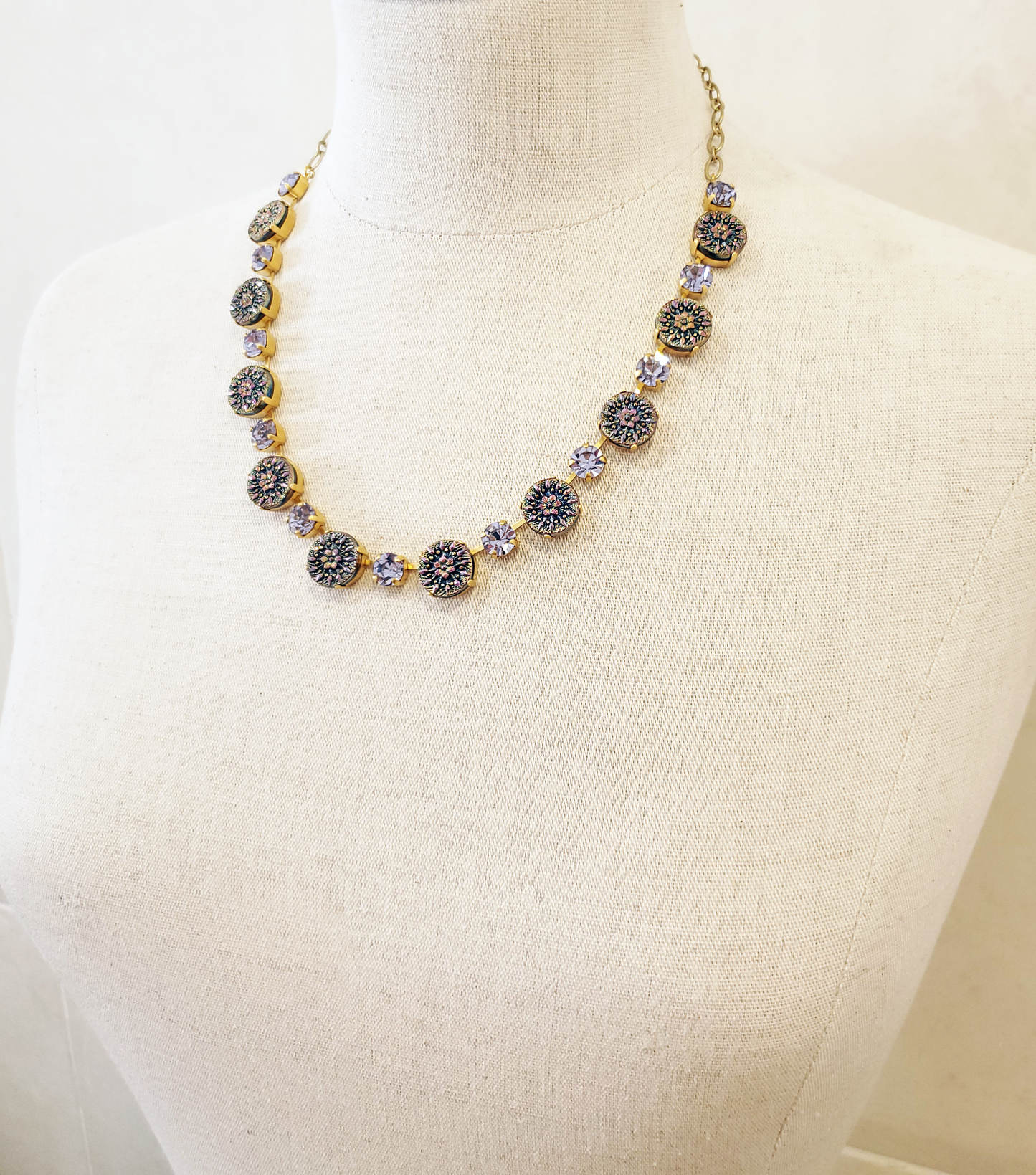 Kaleidoscope Flowers & Amethyst Necklace
