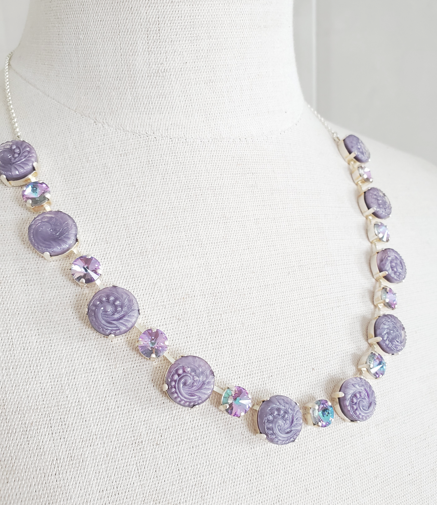 Lavender Paisley Moonstone Necklace