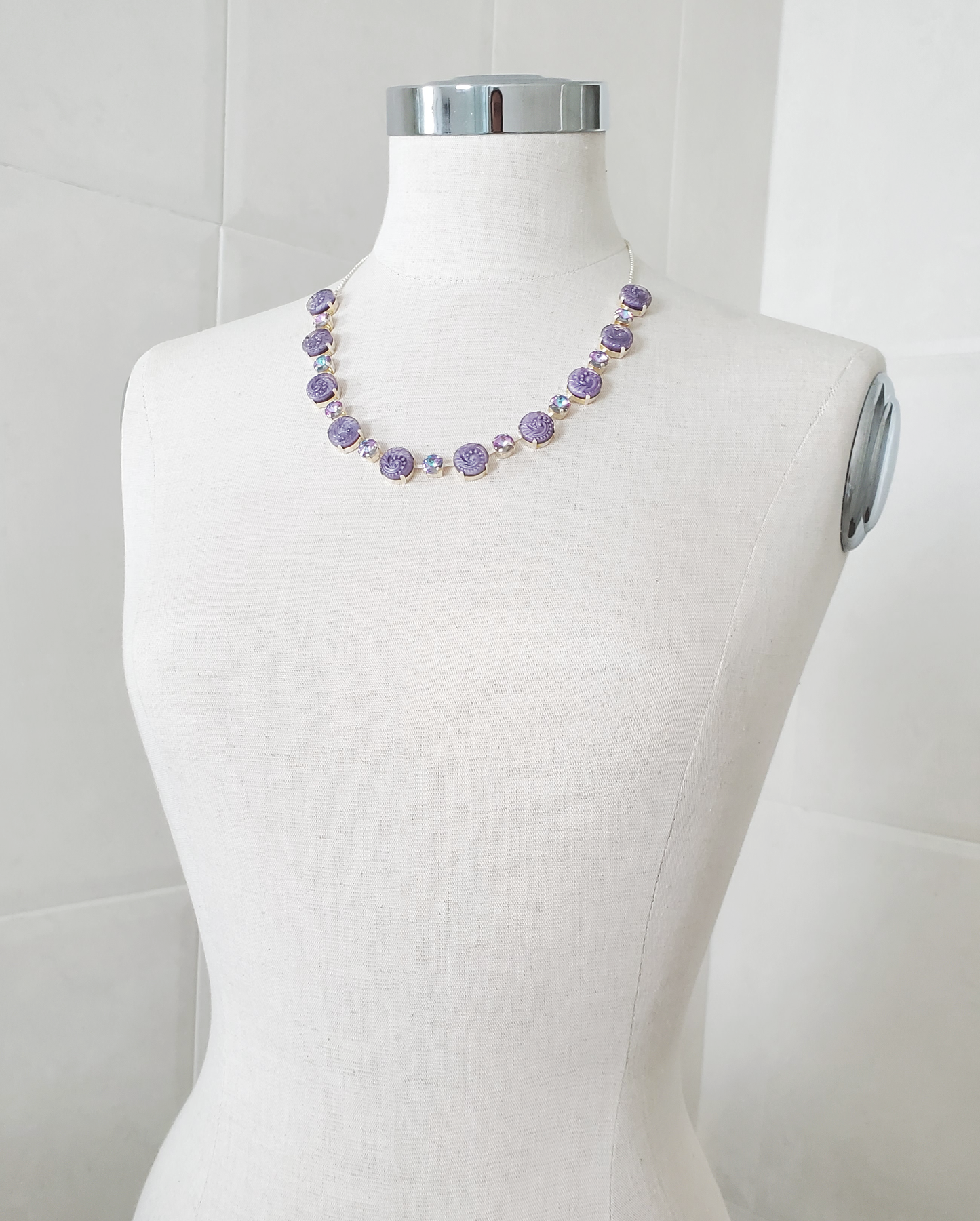 Lavender Paisley Moonstone Necklace