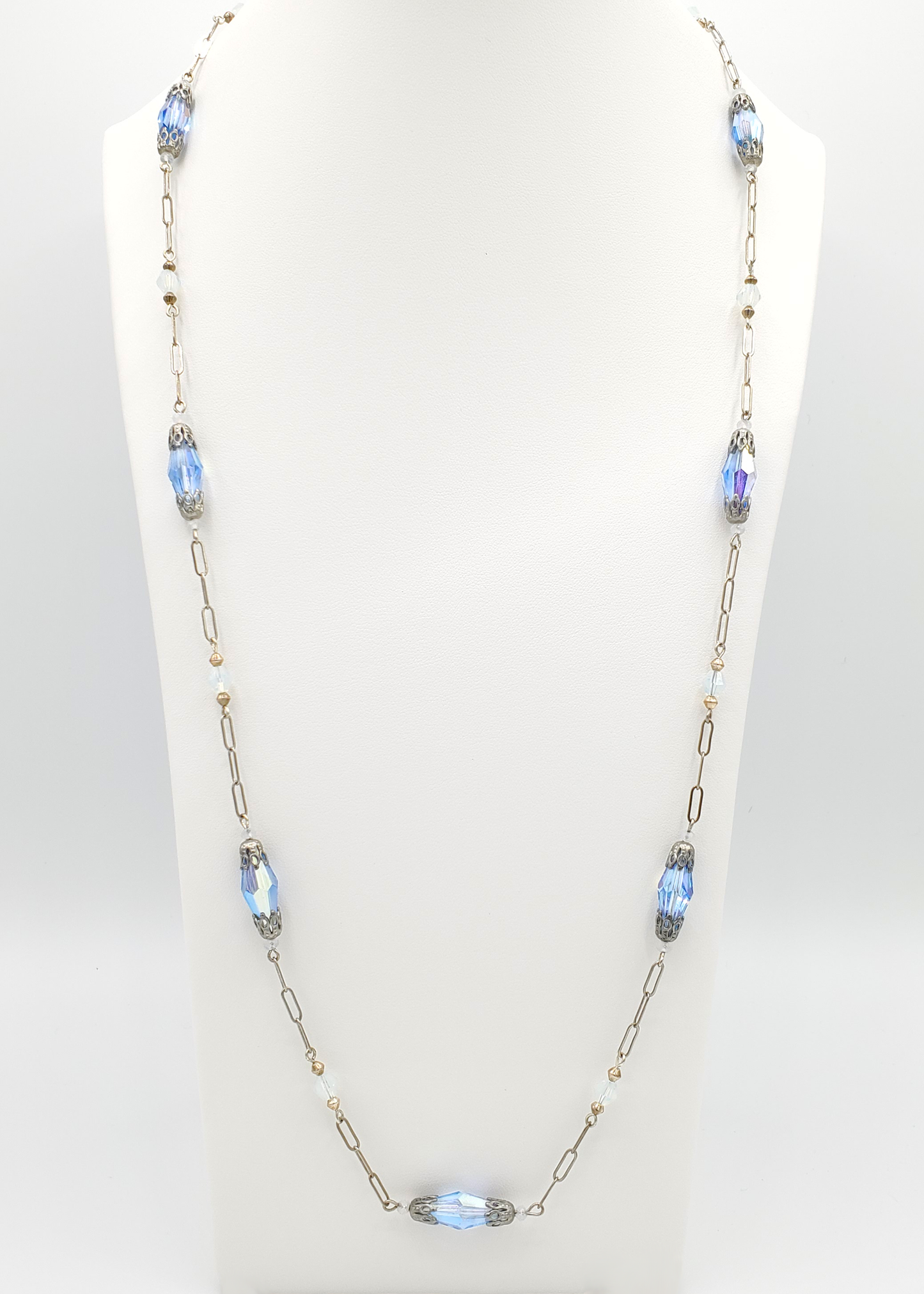 Light Sapphire Aurora Station Necklace