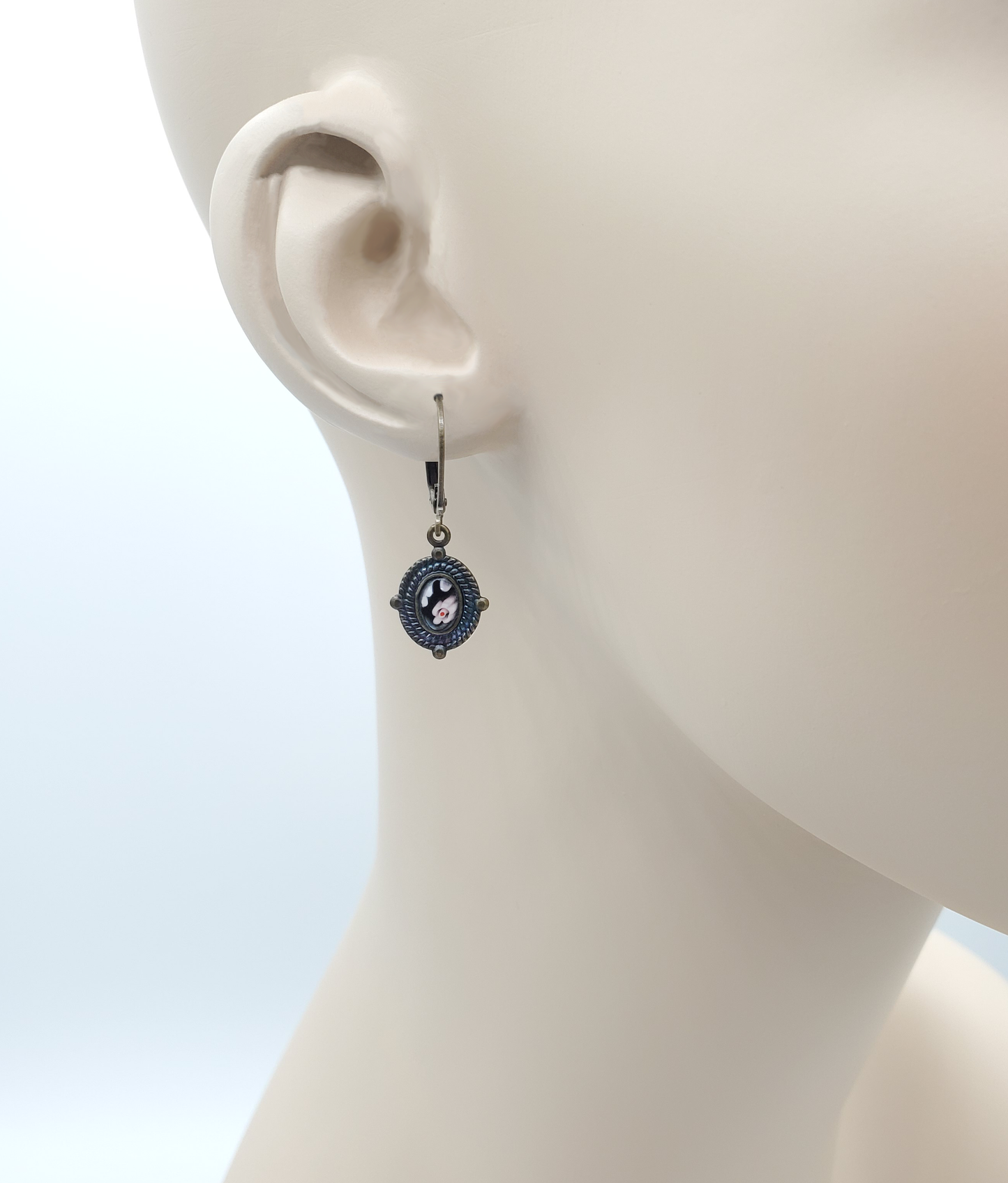 Little Millefiori Patina Earrings - Black