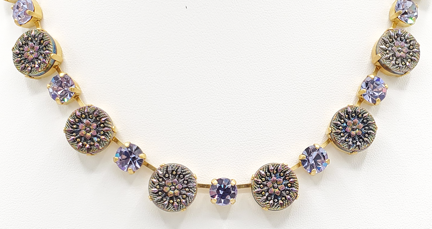Kaleidoscope Flowers & Amethyst Necklace