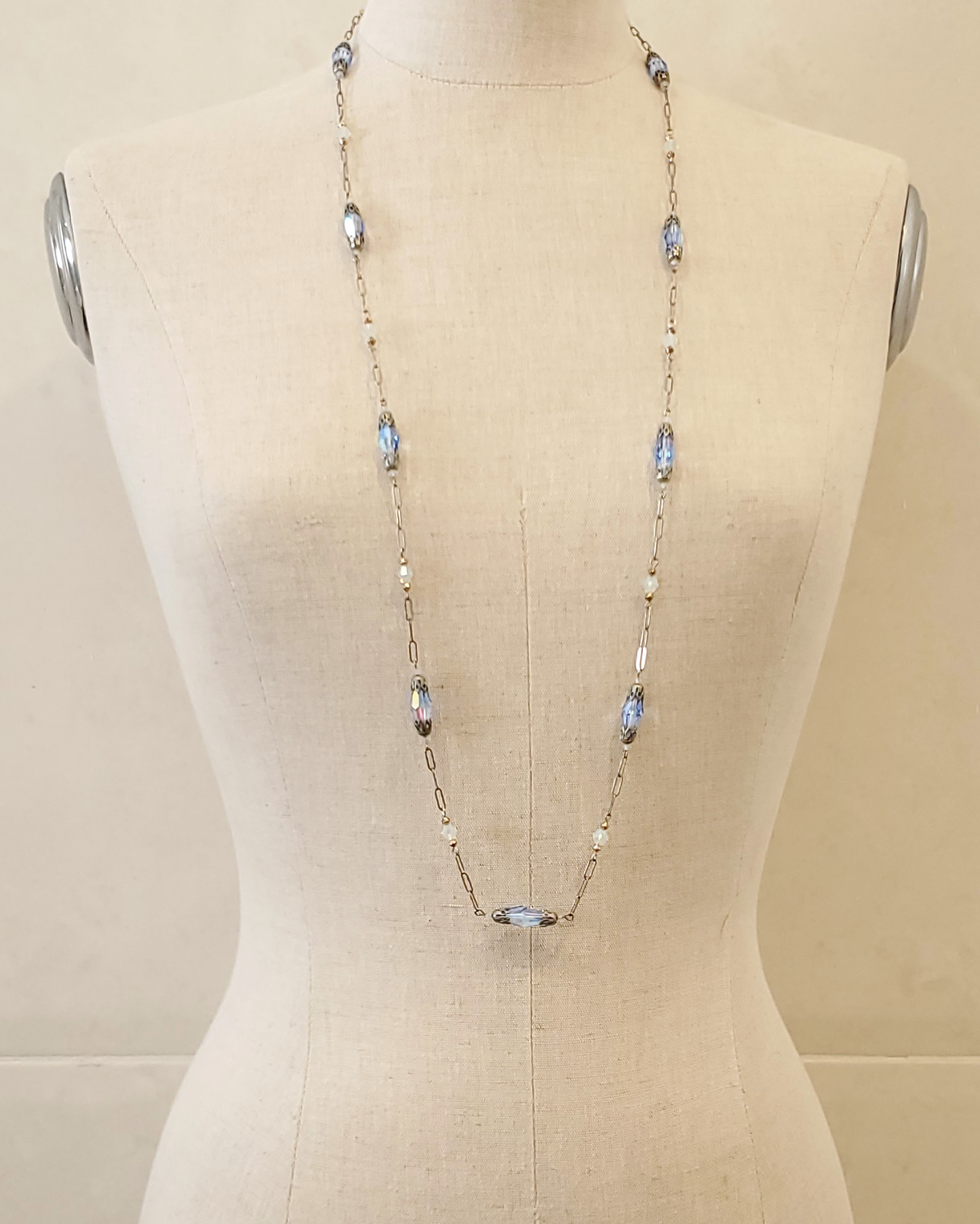 Light Sapphire Aurora Station Necklace