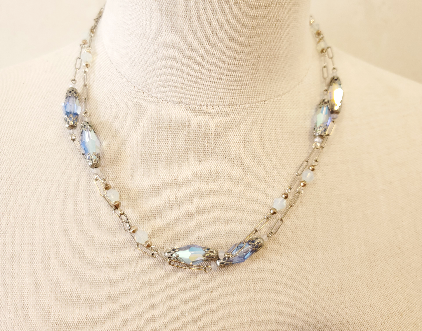 Light Sapphire Aurora Station Necklace