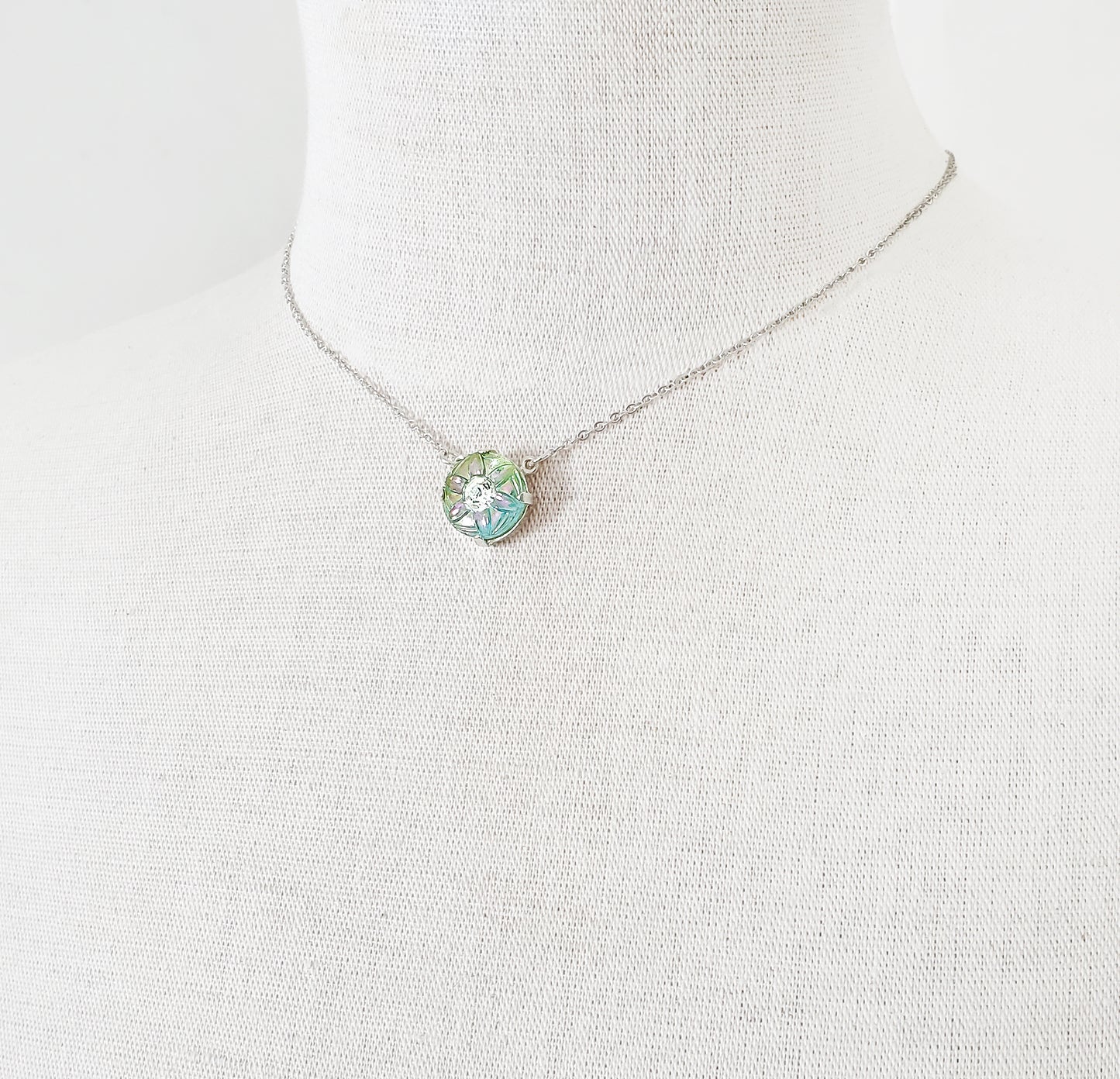 Star Flower Charm Necklace - Cable Chain