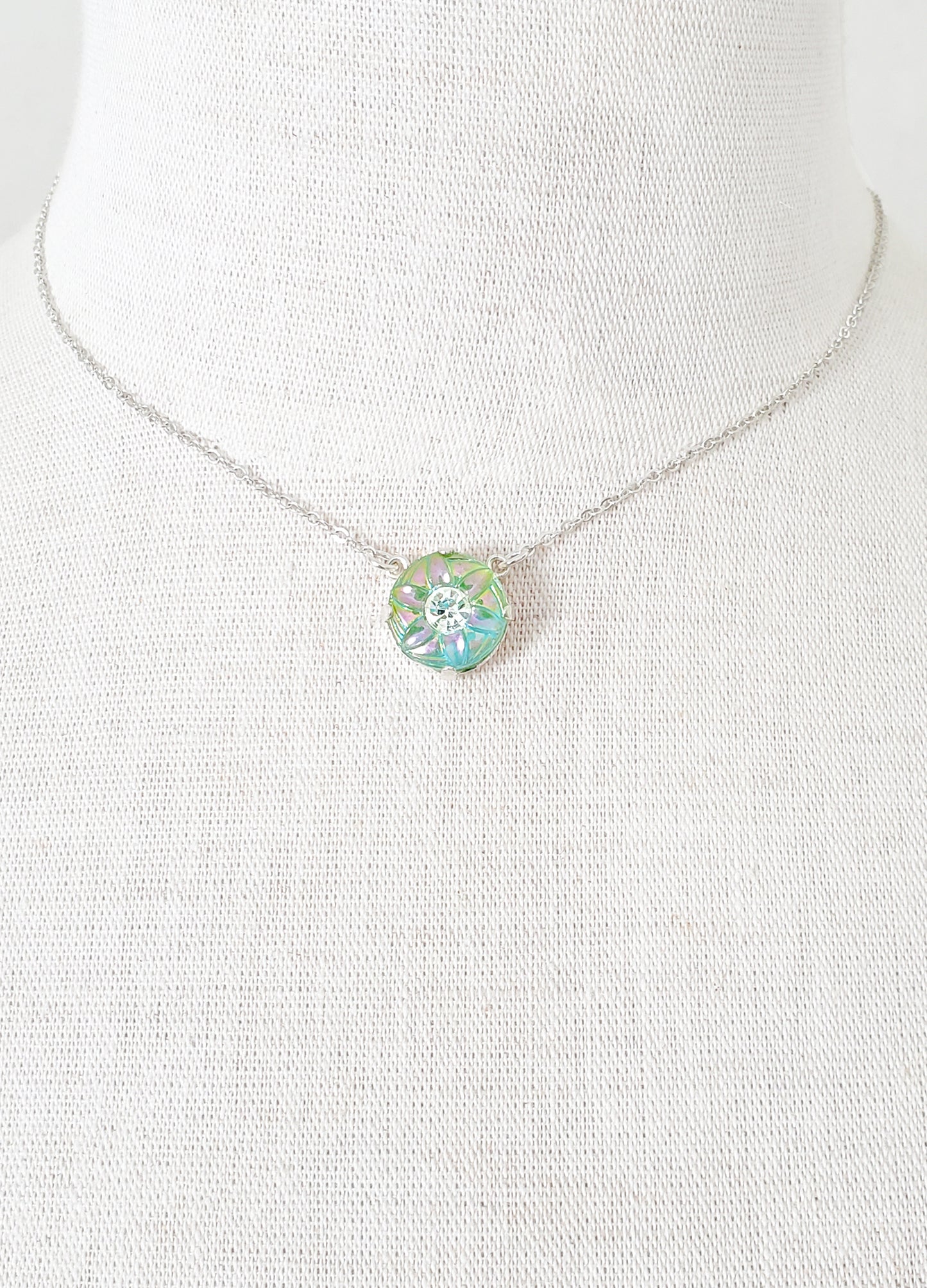 Star Flower Charm Necklace - Cable Chain