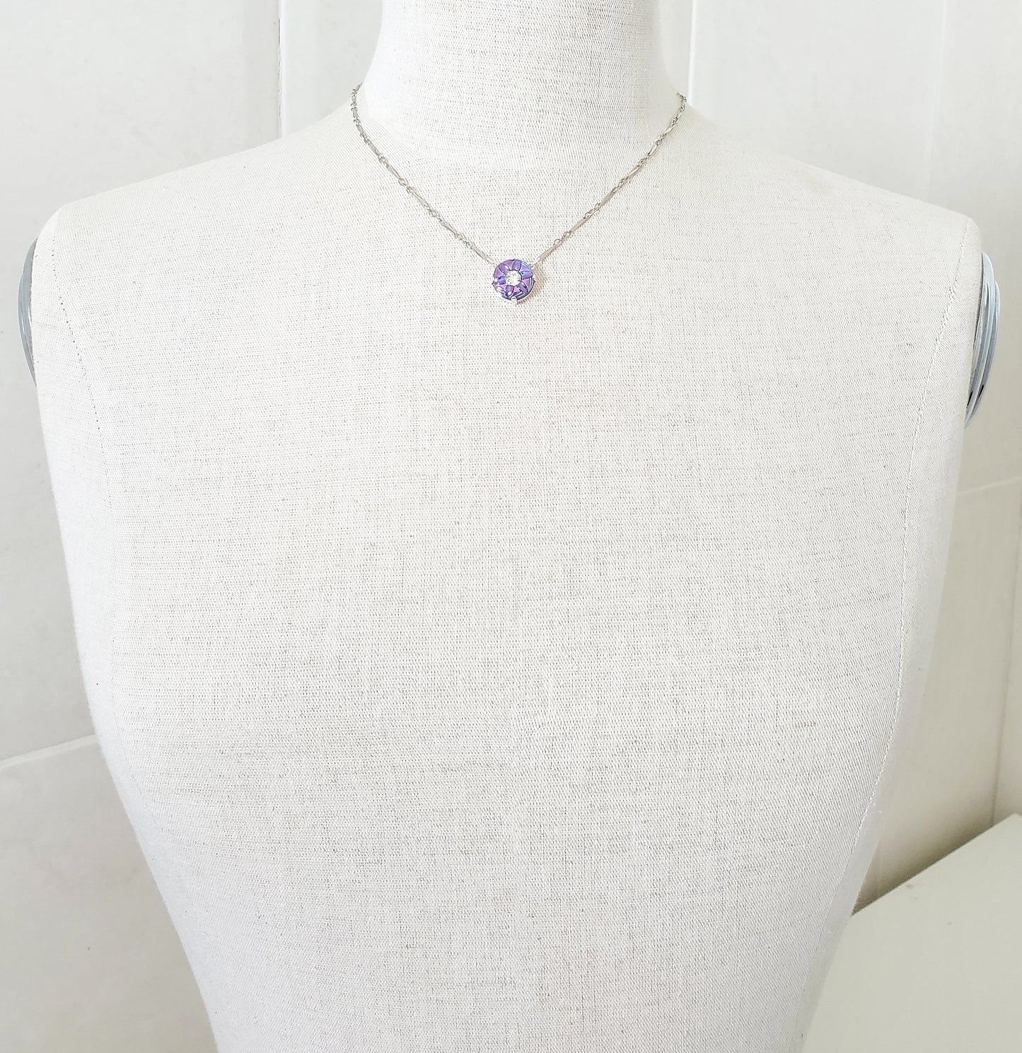 Star Flower Charm Necklace - Bar Chain