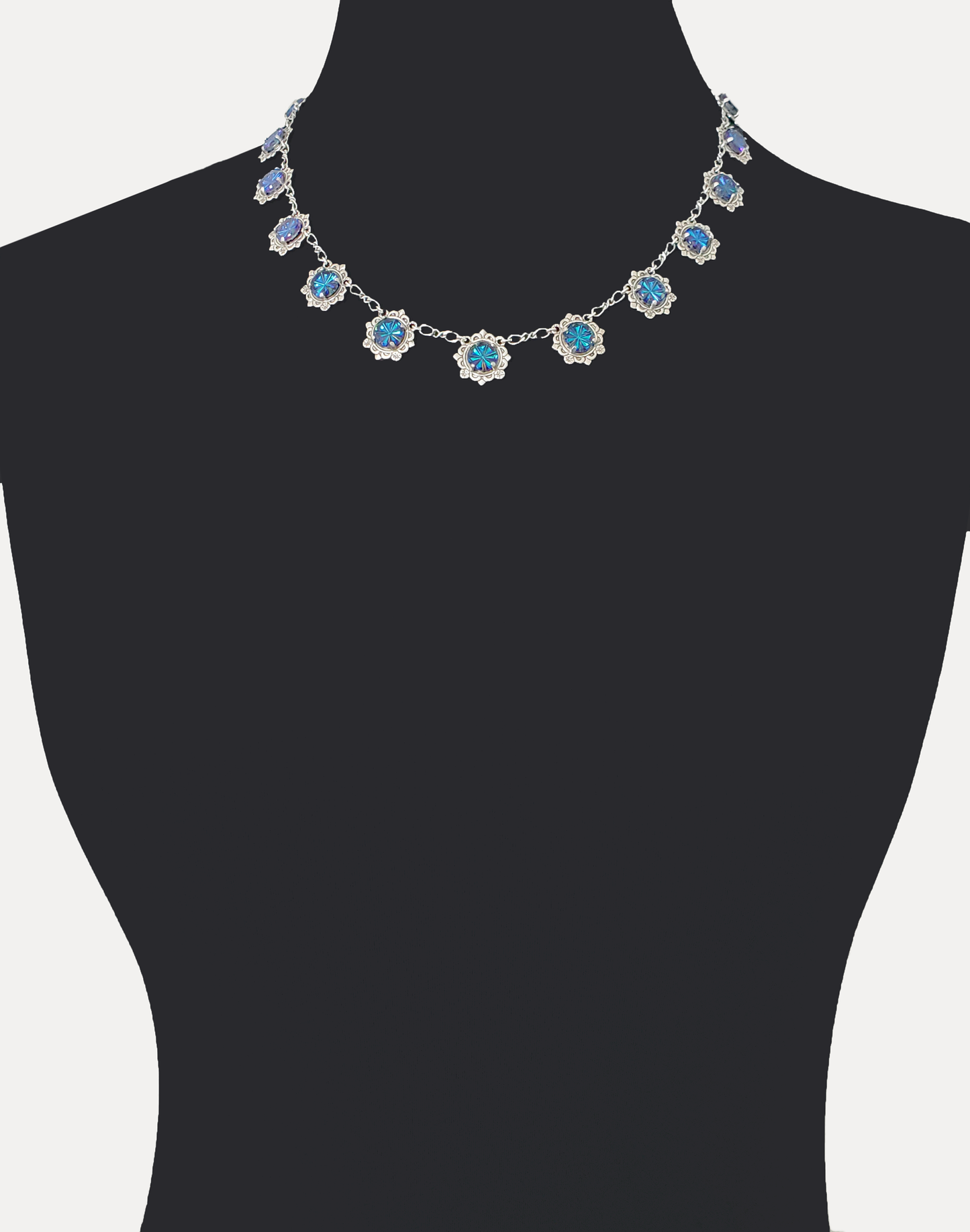 Starburst Heliotrope Antique Silver Necklace