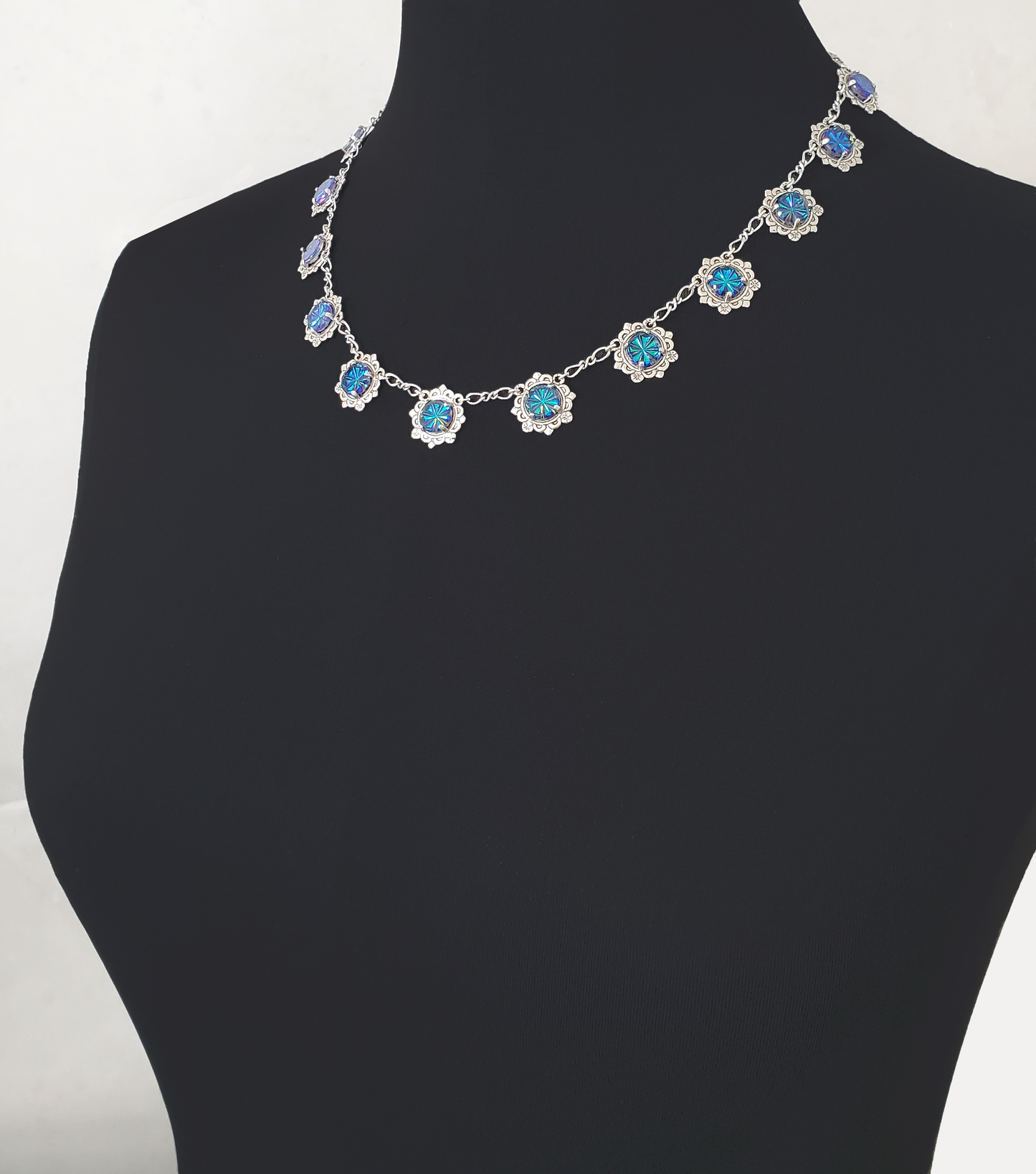 Starburst Heliotrope Antique Silver Necklace