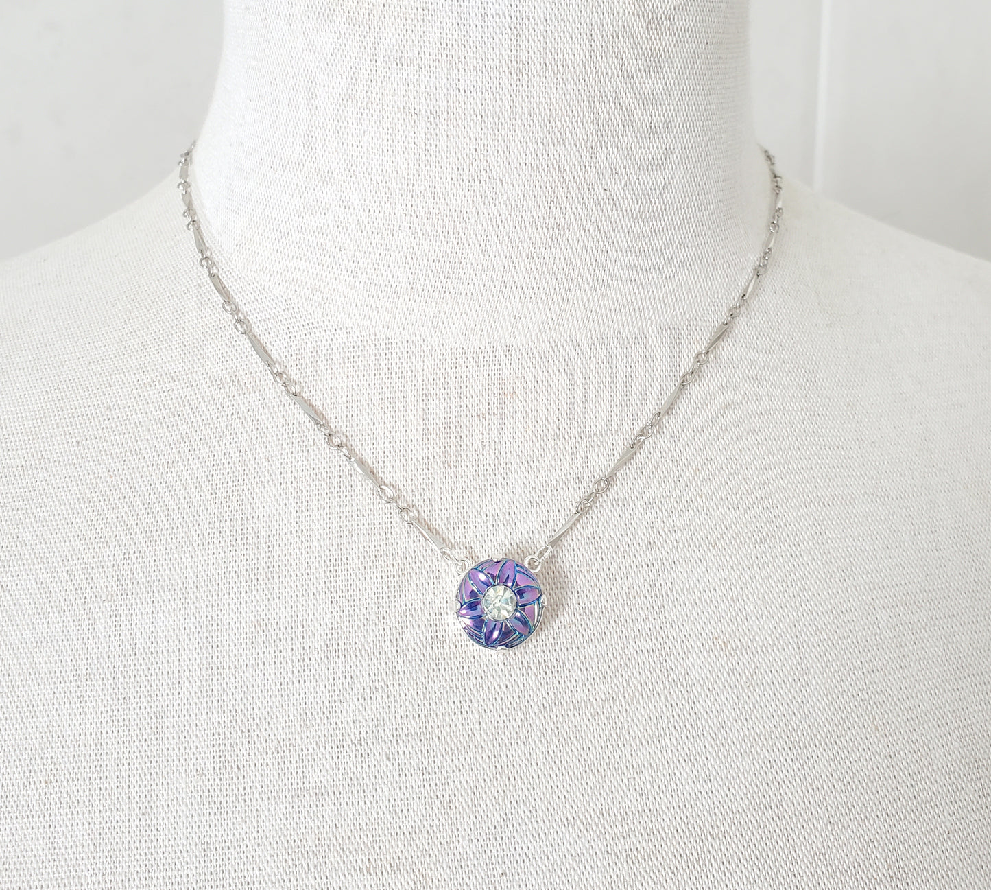 Star Flower Charm Necklace - Bar Chain