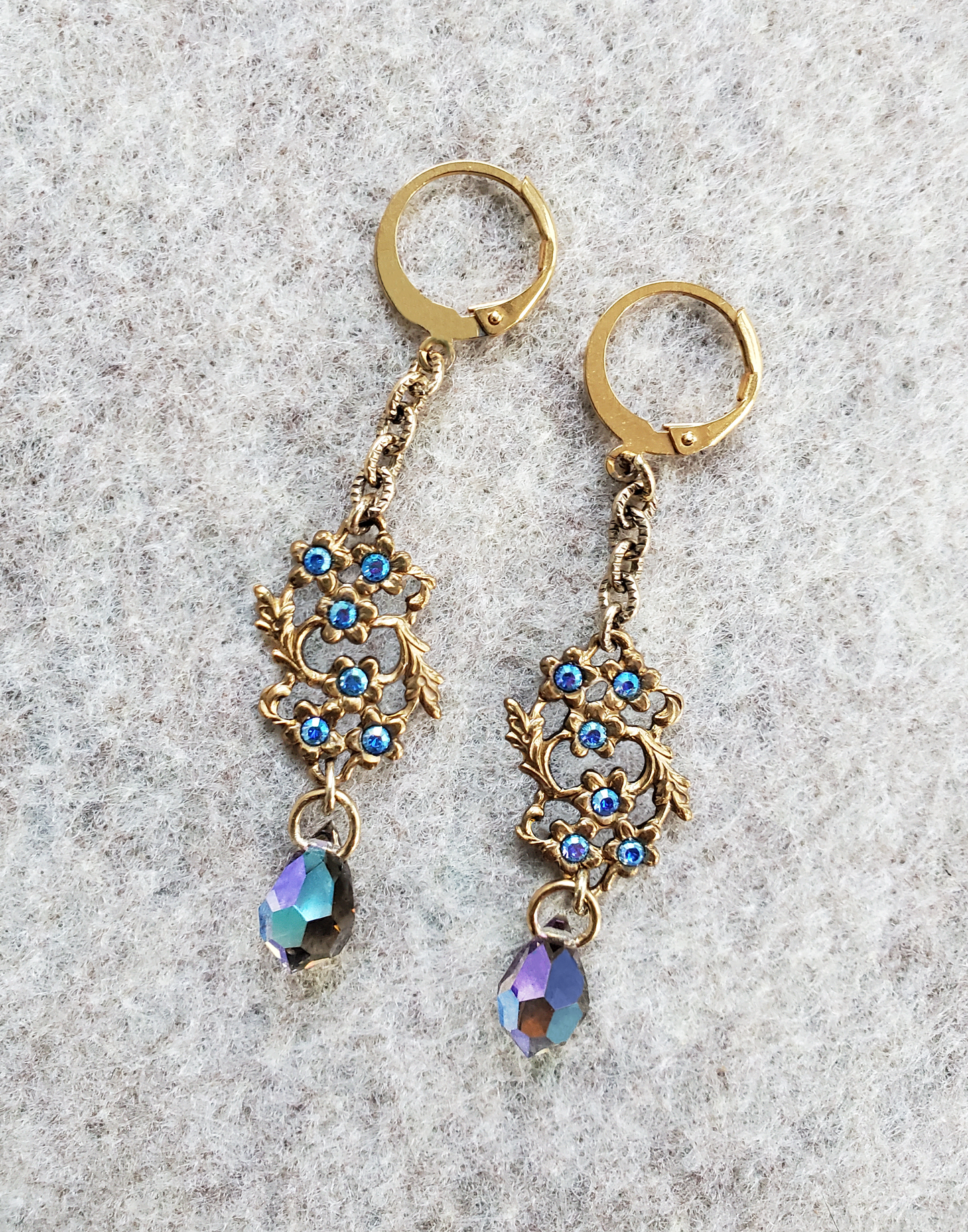 Blue Lace Drop Earrings