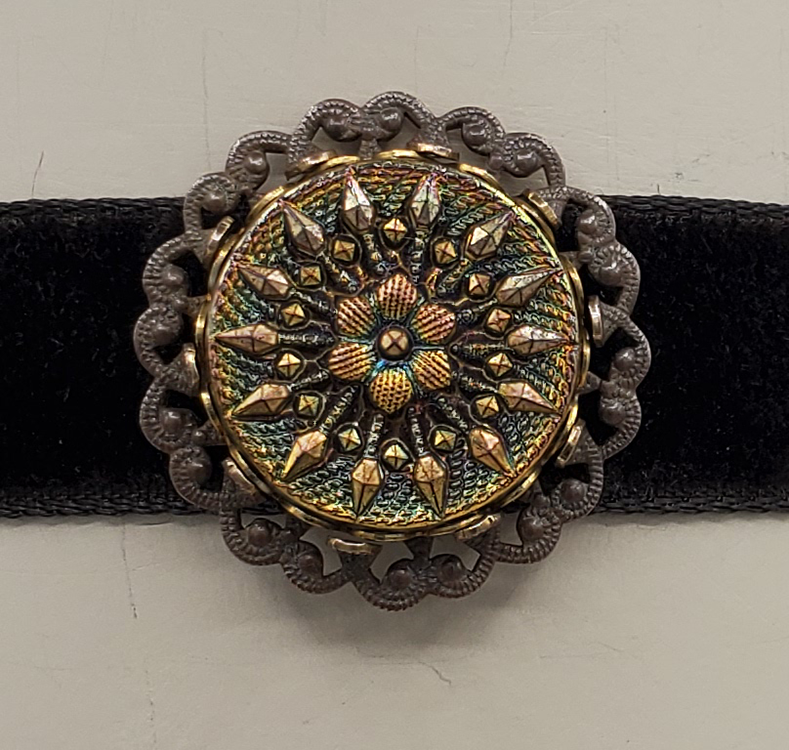 Bronze Gold Velvet Choker