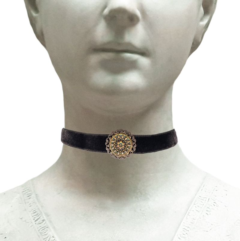 Bronze Gold Velvet Choker