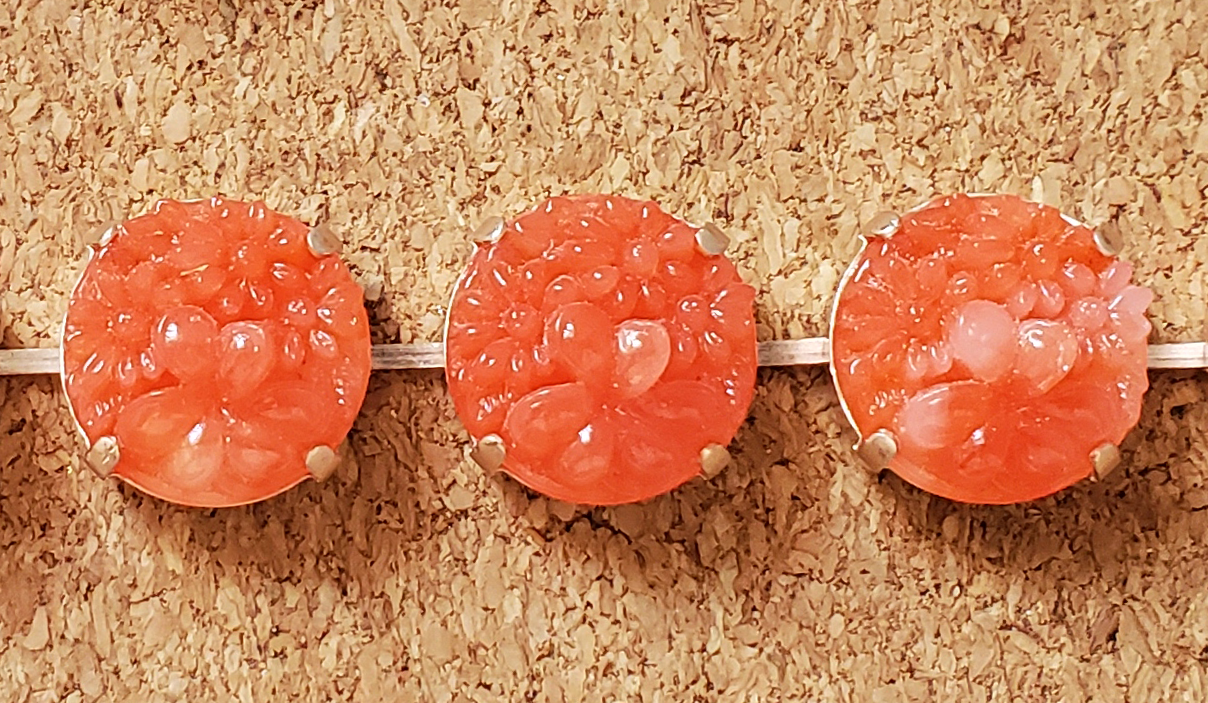 Carnelian Orange Floral Bracelet
