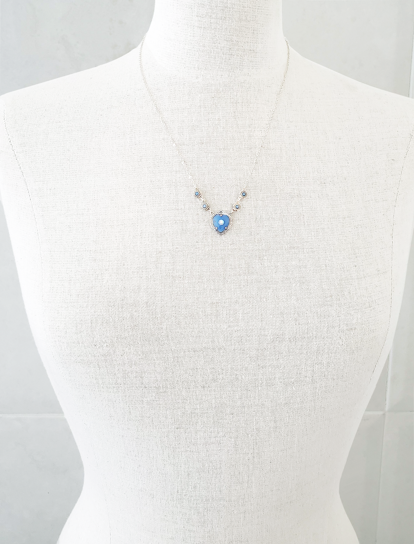 Cornflower Blue Heart Necklace