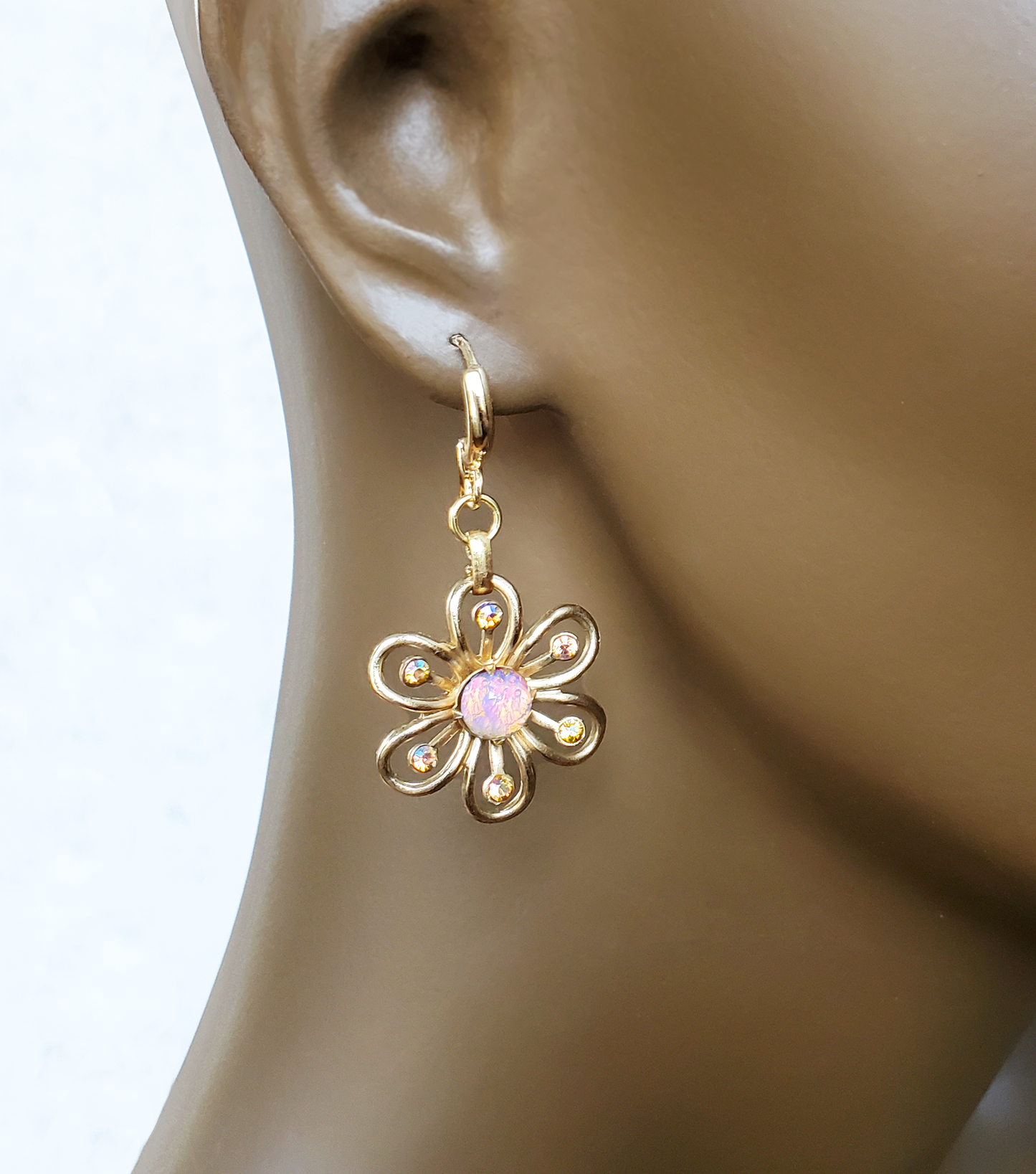 Daisy Fire Opal Earrings