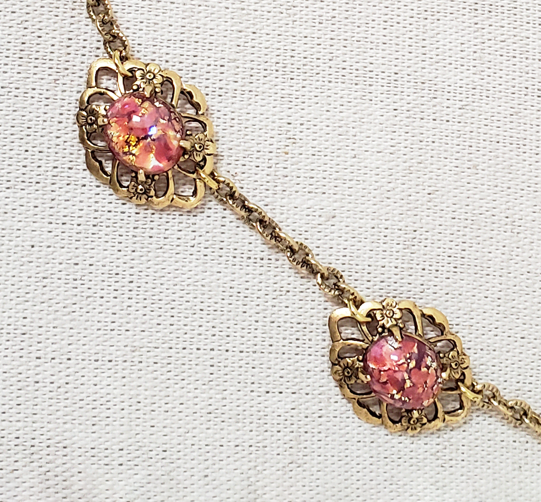 Peach Fire Opal Necklace
