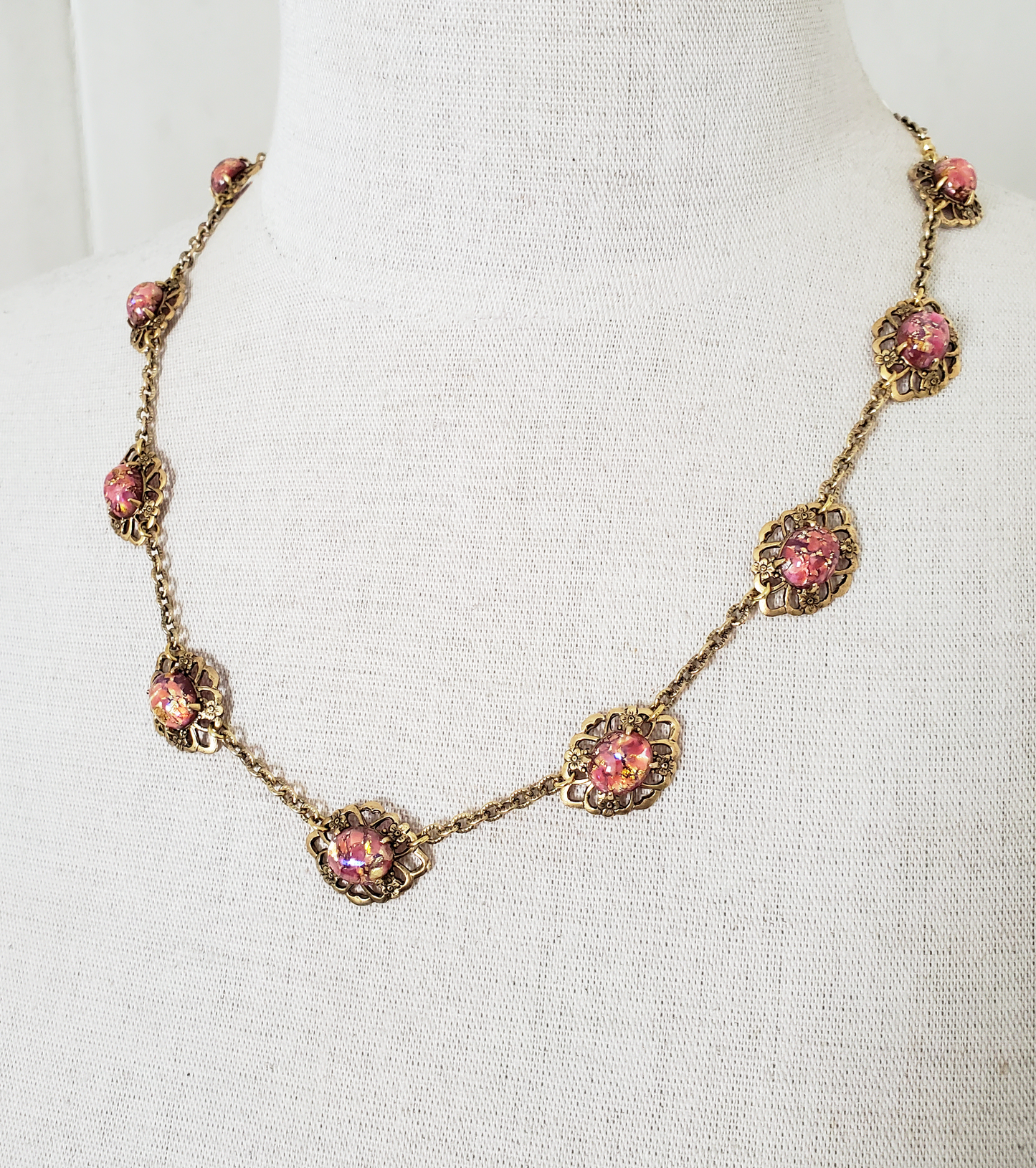 Peach Fire Opal Necklace