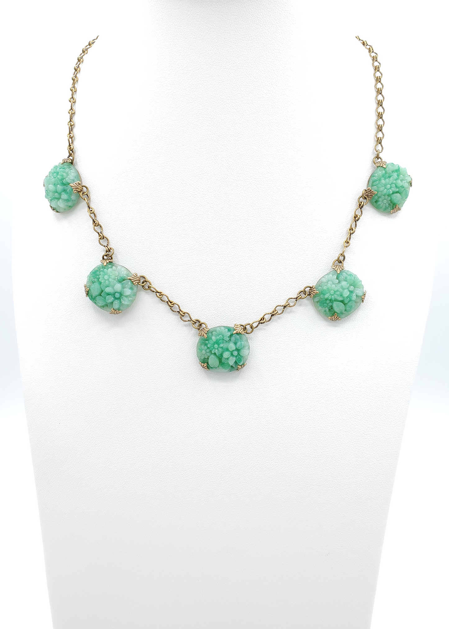 Jade Green Cabochon Necklace
