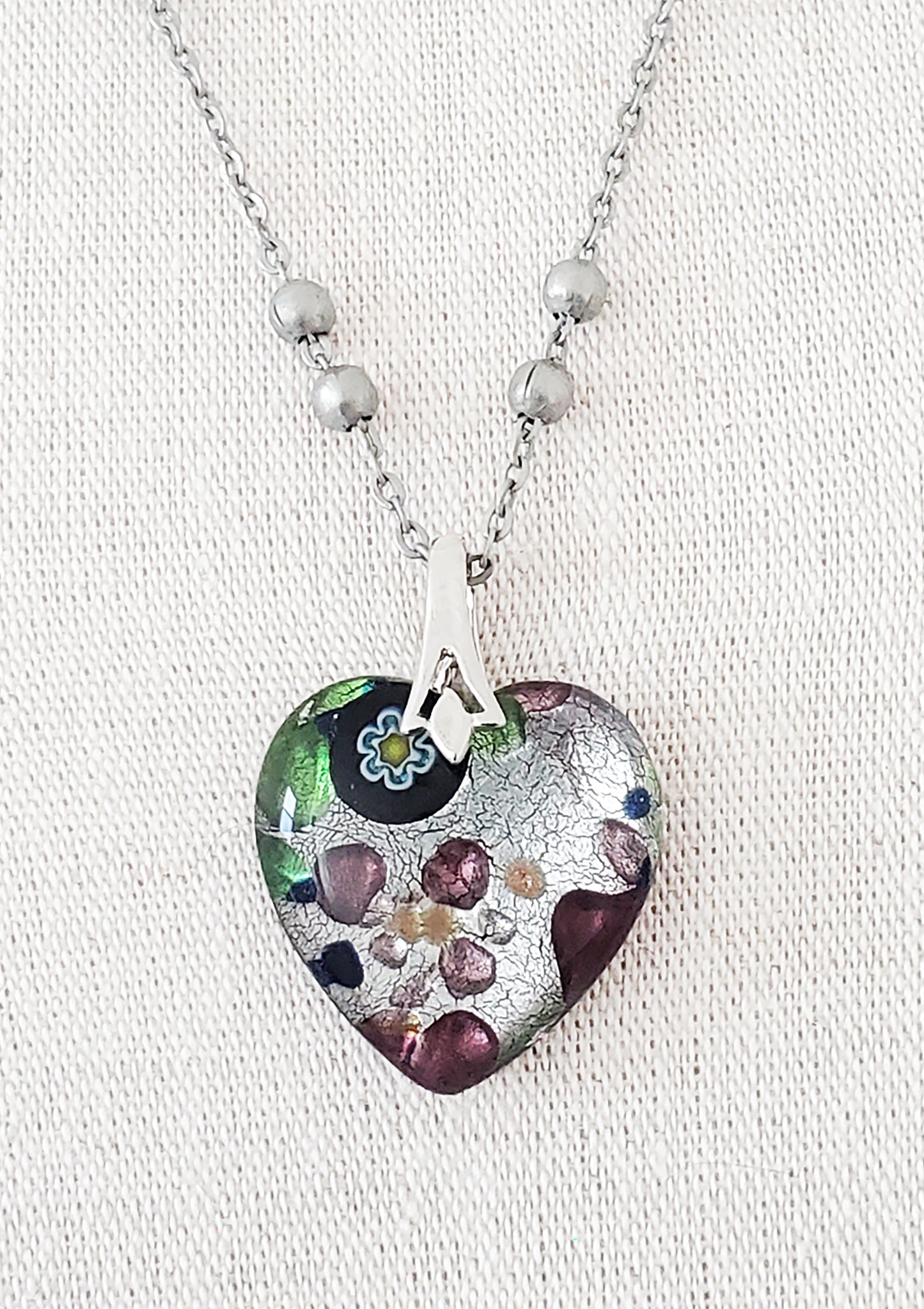 Lampwork Glass Heart Pendant