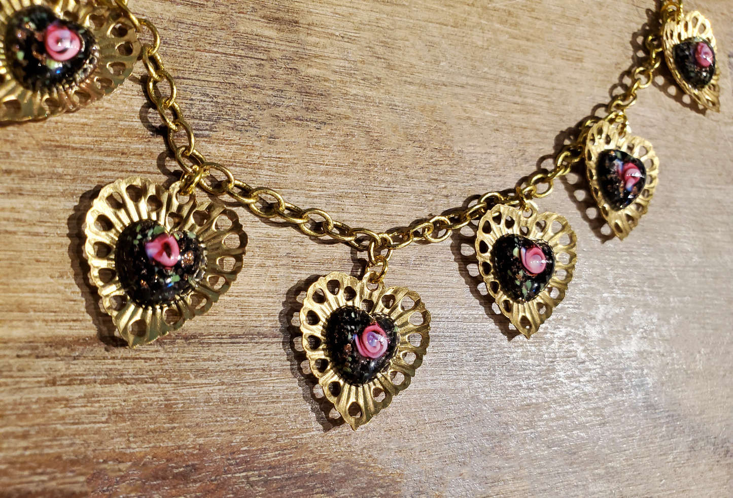 Lampwork Glass Heart Necklace