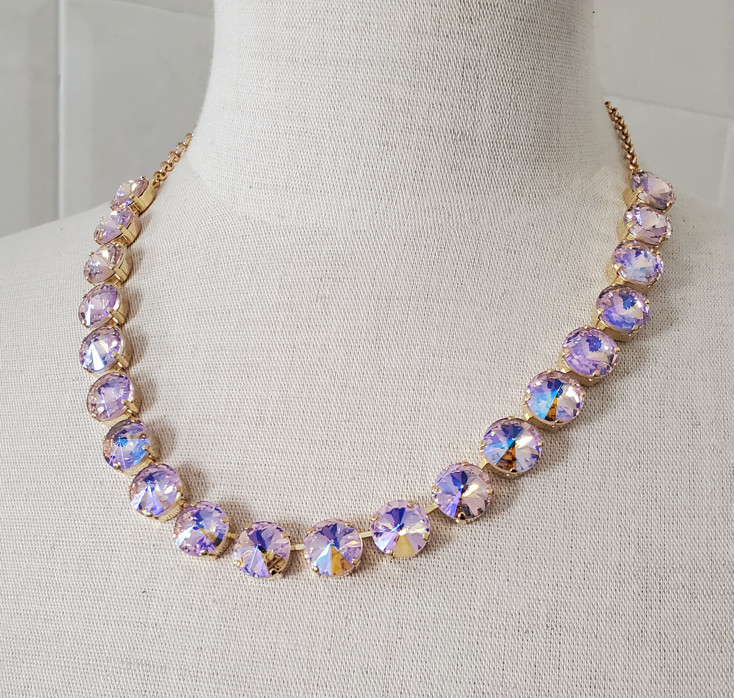 Violet/Yellow Aurora Rivoli Necklace