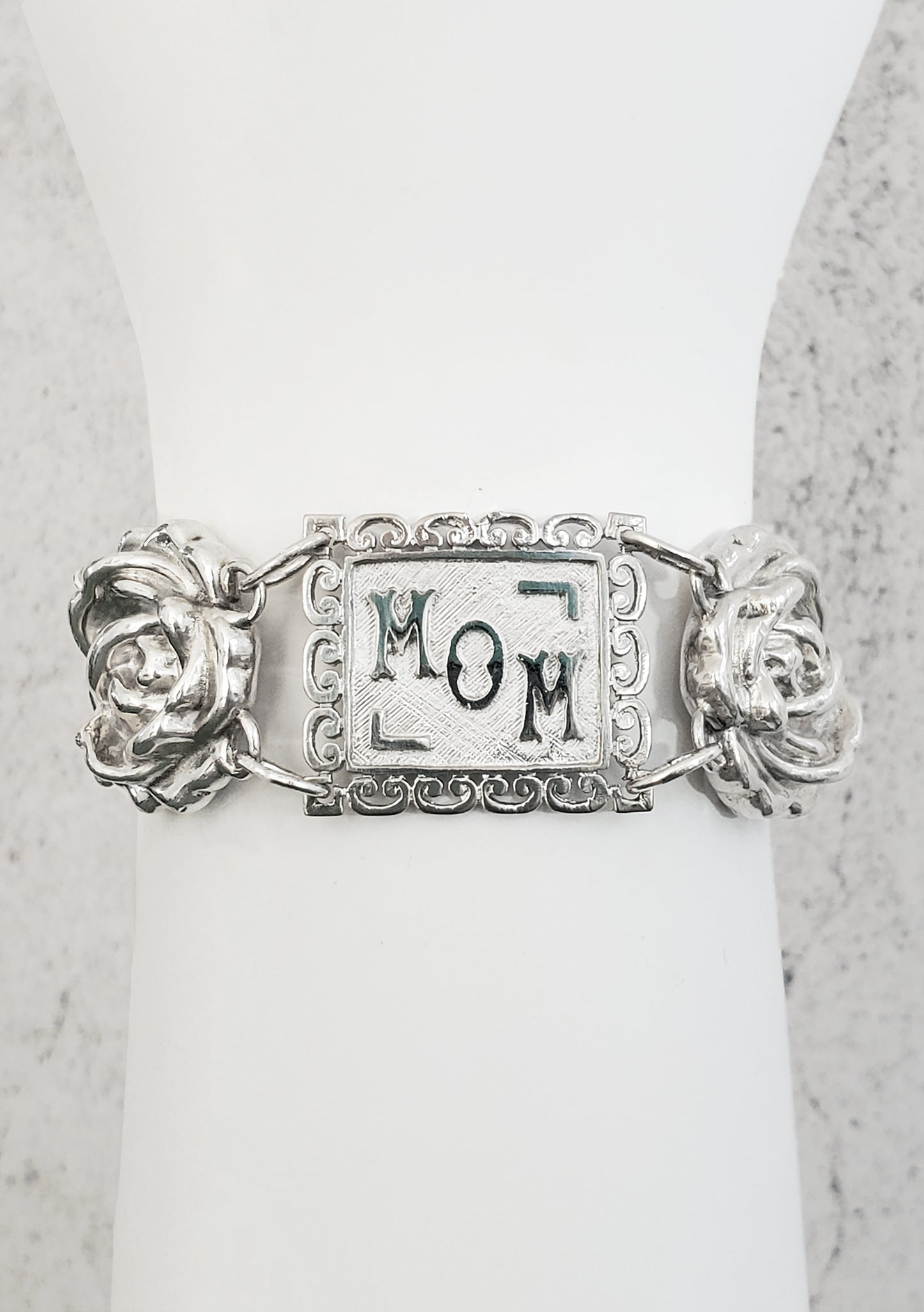 Sterling Silver Mom Roses Bracelet