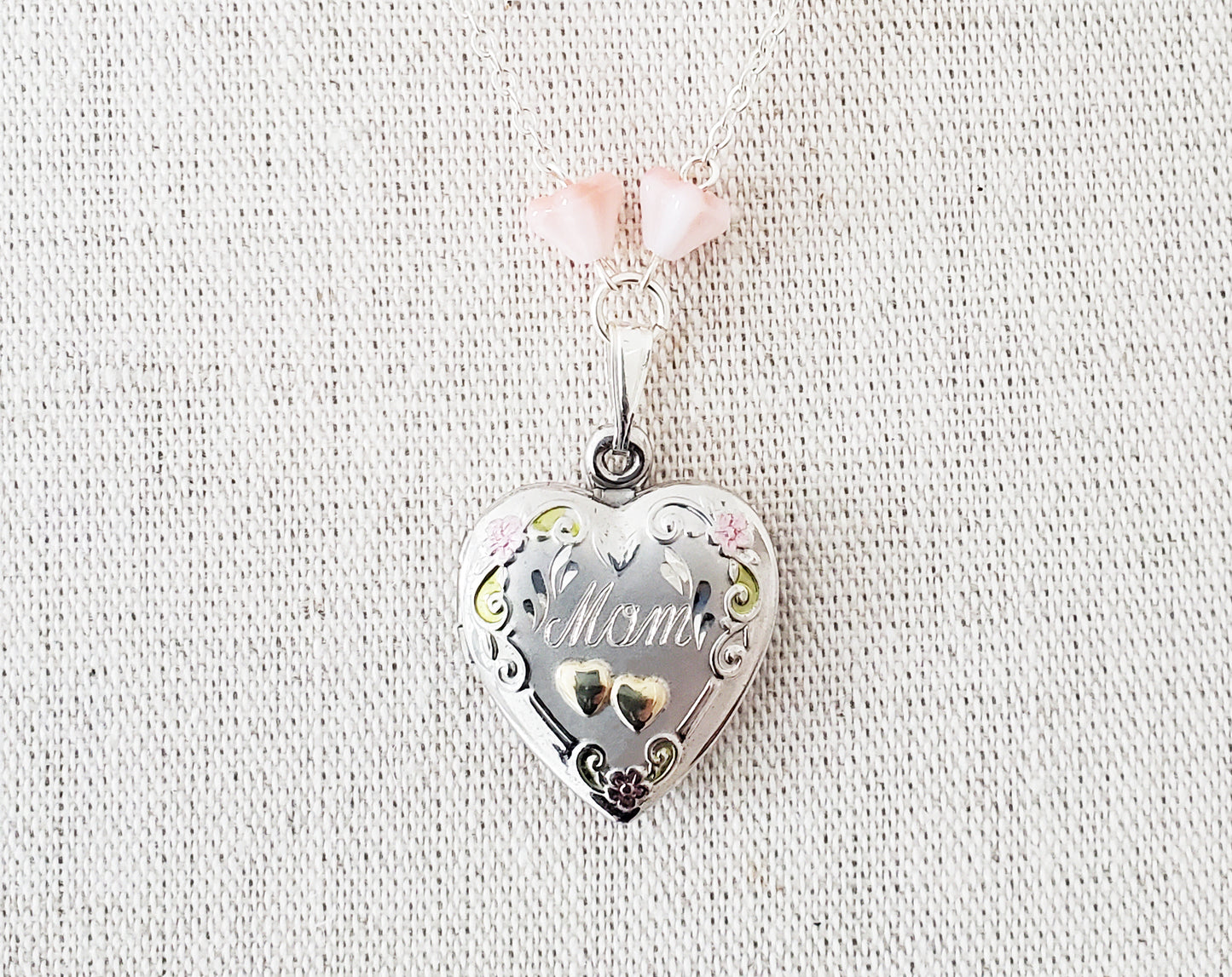 Sterling Silver Mom Heart Locket