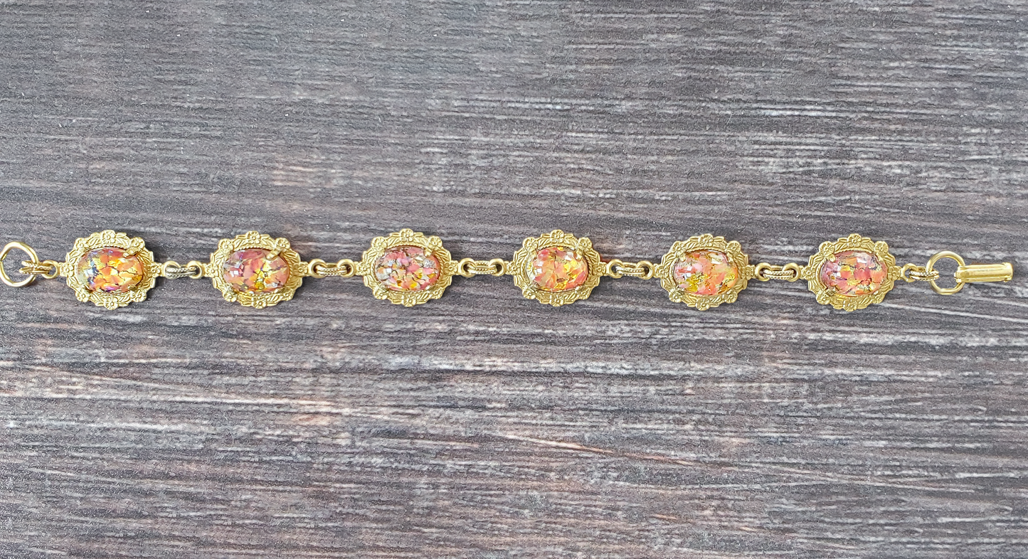 Peach Fire Opal Bracelet