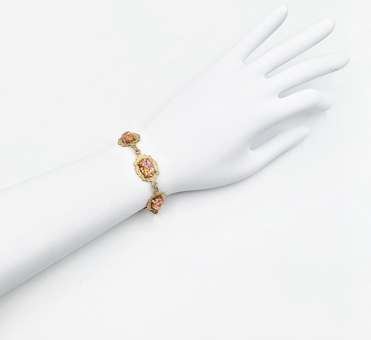 Peach Fire Opal Bracelet