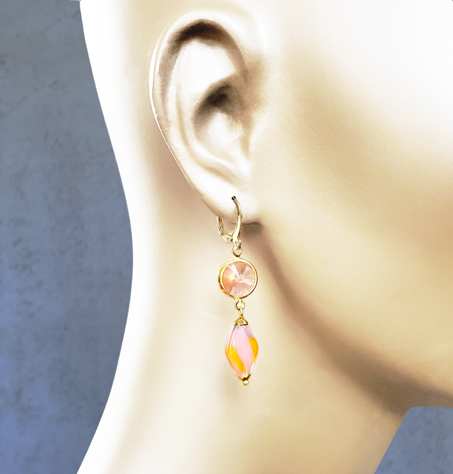 Padparadscha and Pink Earrings