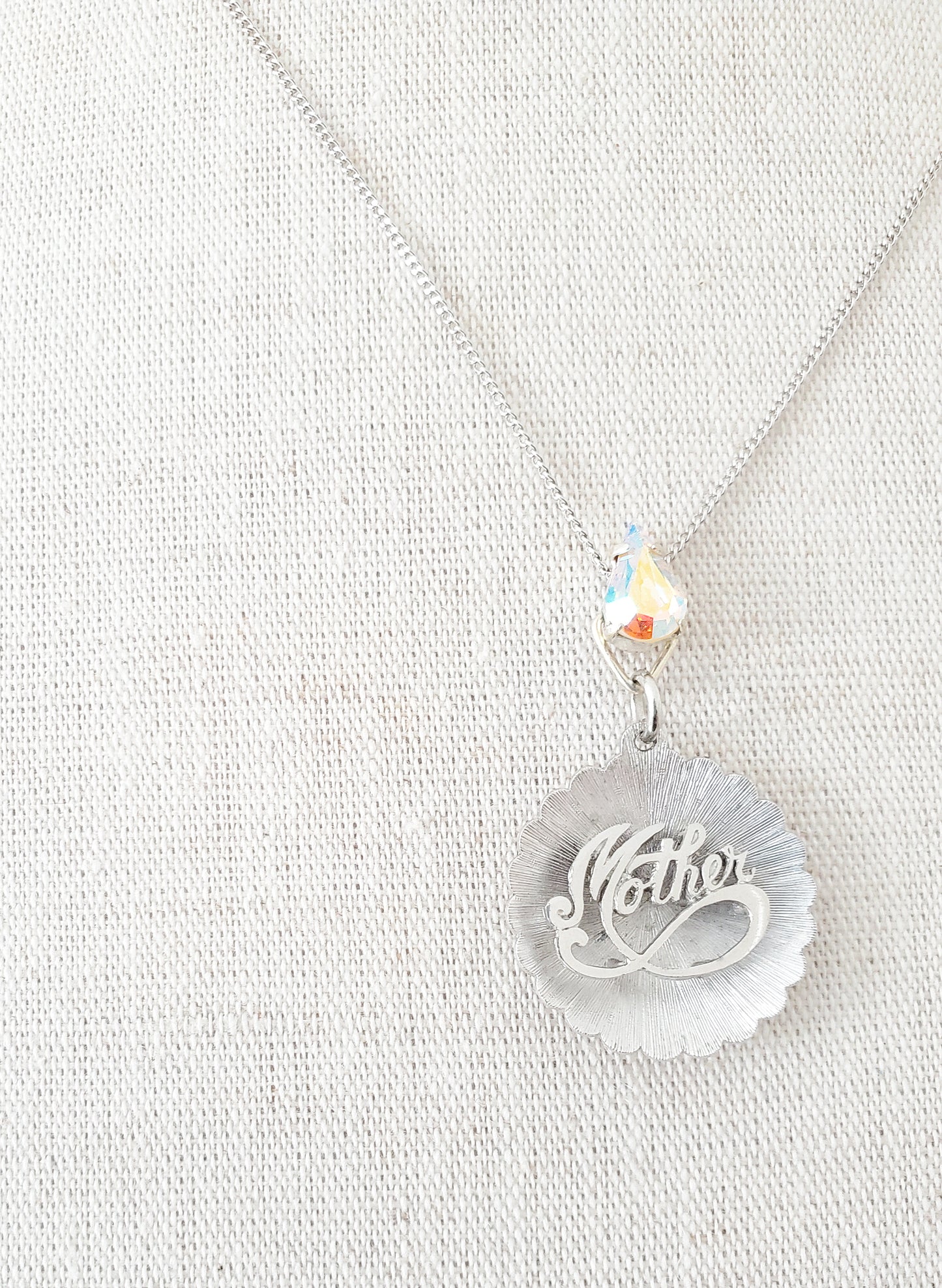 Sterling Silver Aurora Drop Mother Pendant