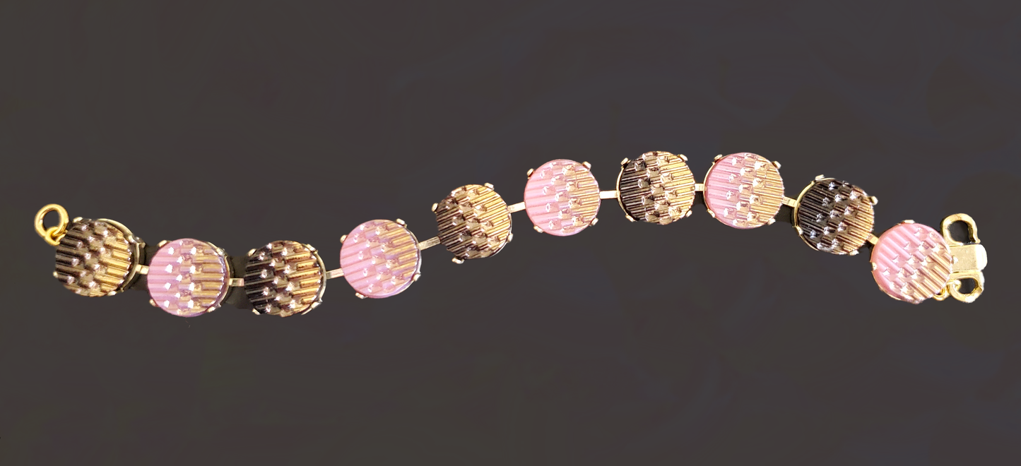Pink/Black/Gold Bracelet