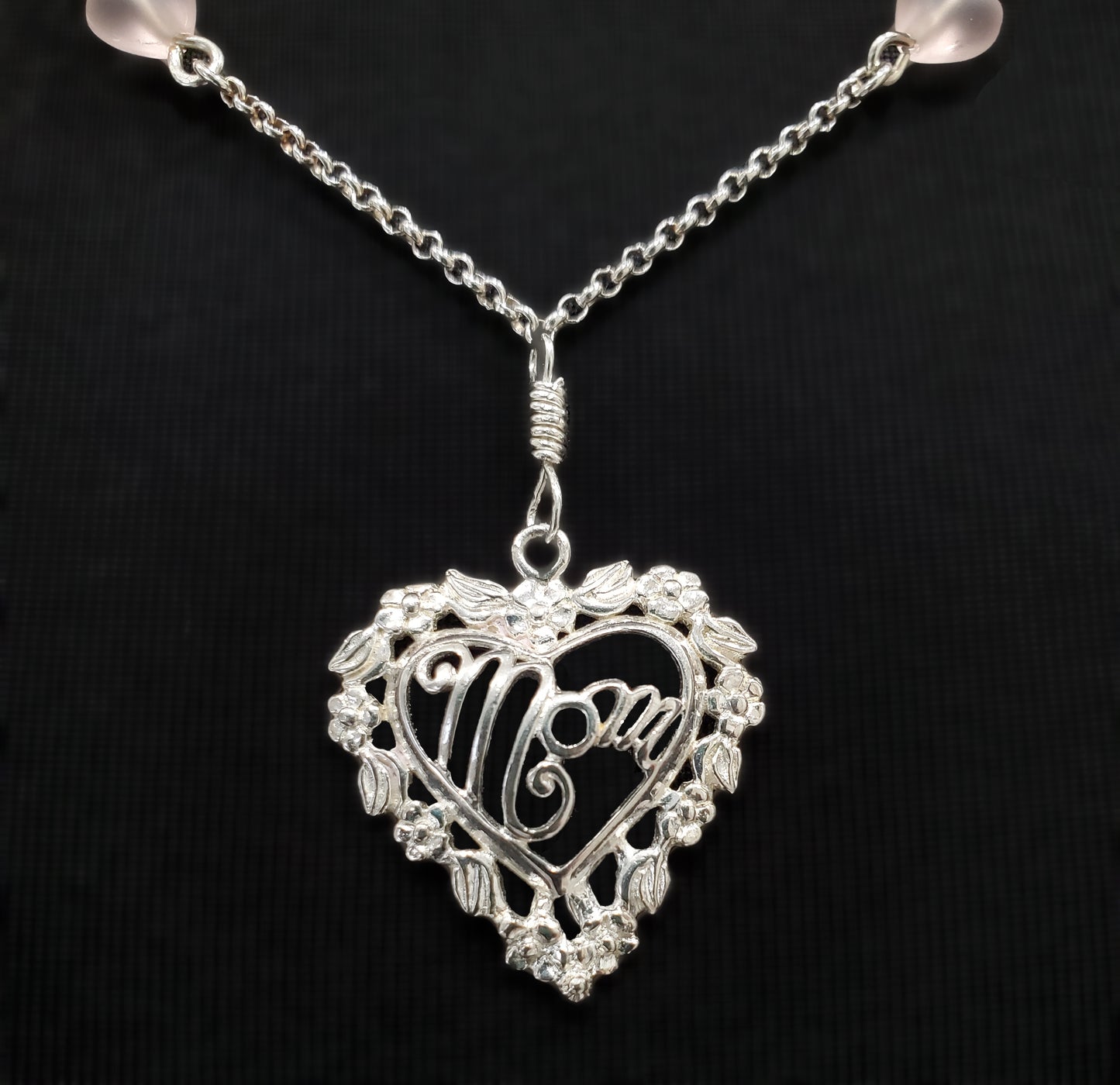 Sterling Silver Mom Heart/Locket Collection Necklace