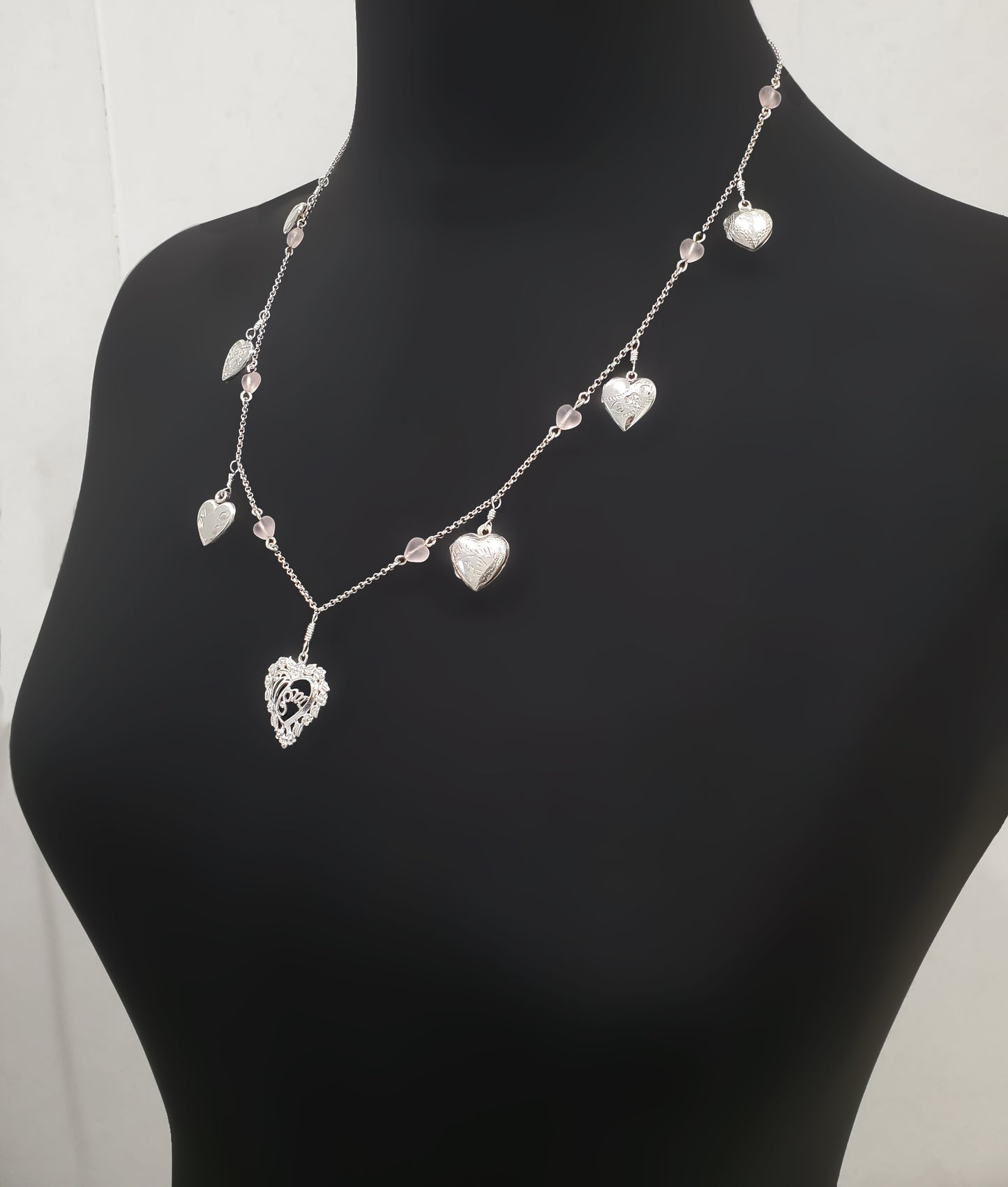 Sterling Silver Mom Heart/Locket Collection Necklace