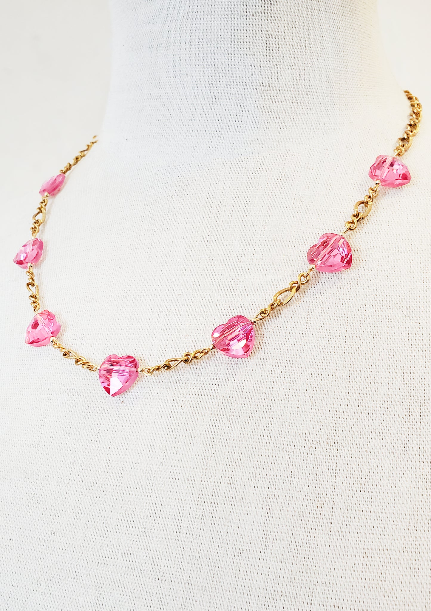 Crystal Rose Aurora Heart Necklace