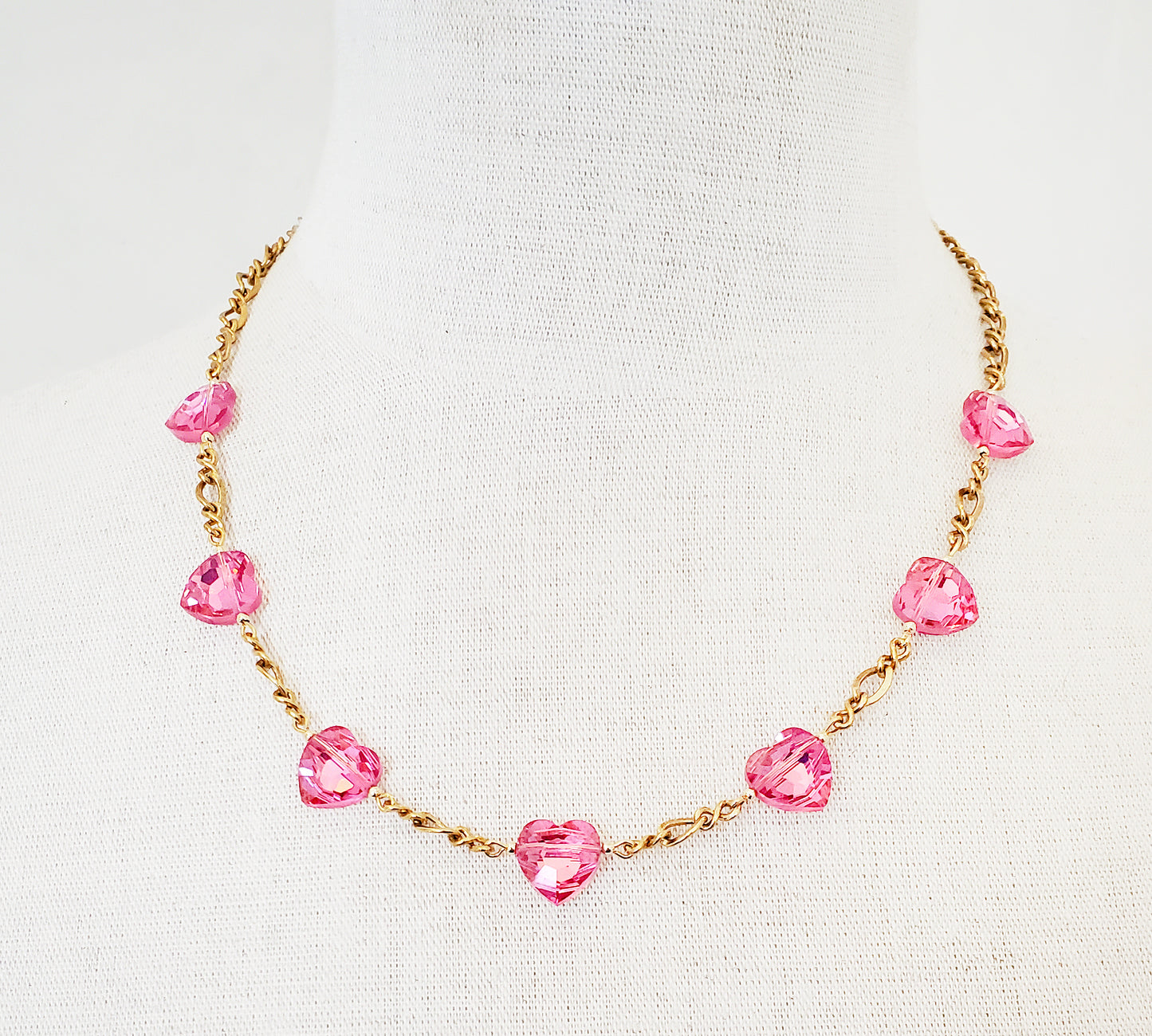 Crystal Rose Aurora Heart Necklace