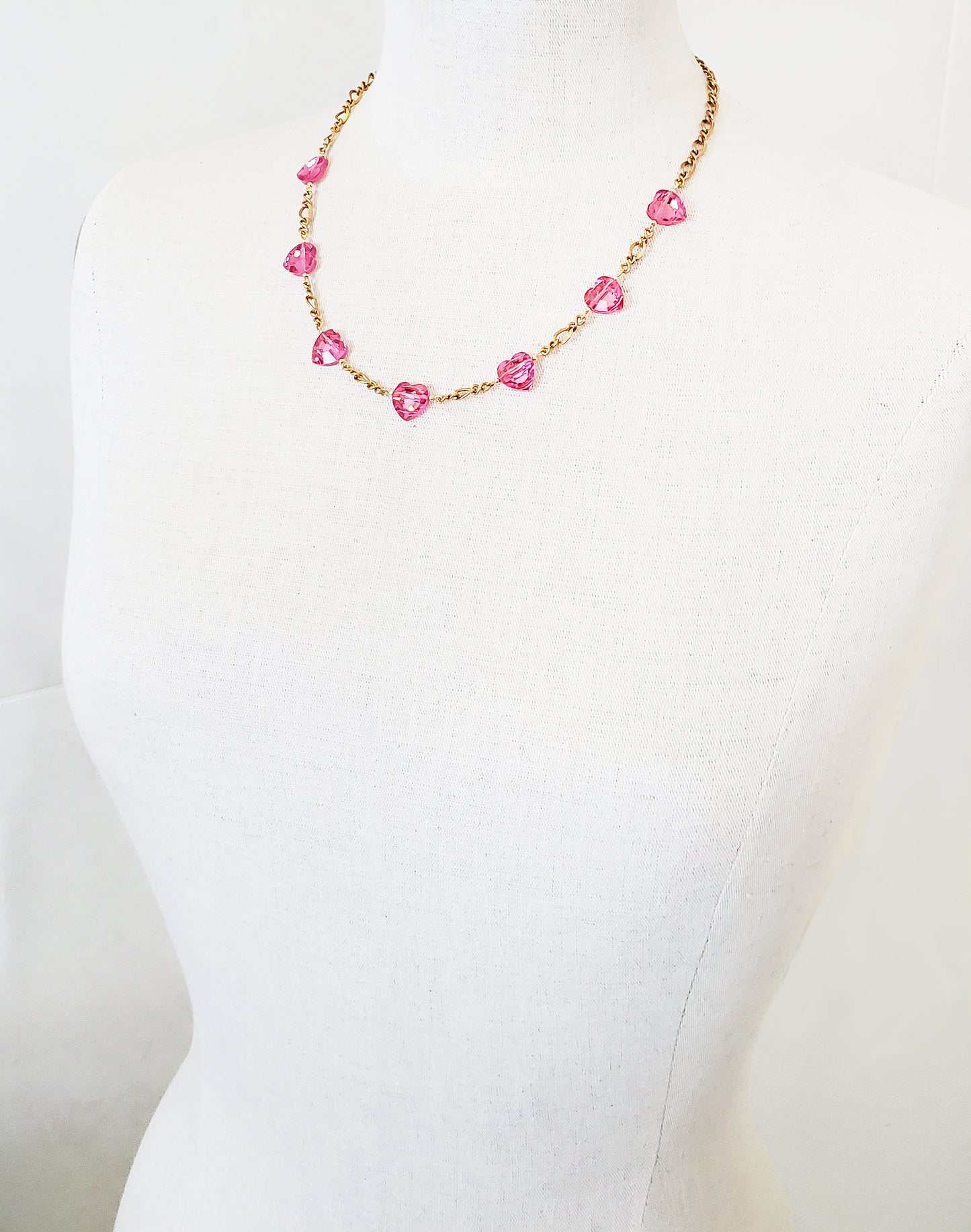 Crystal Rose Aurora Heart Necklace
