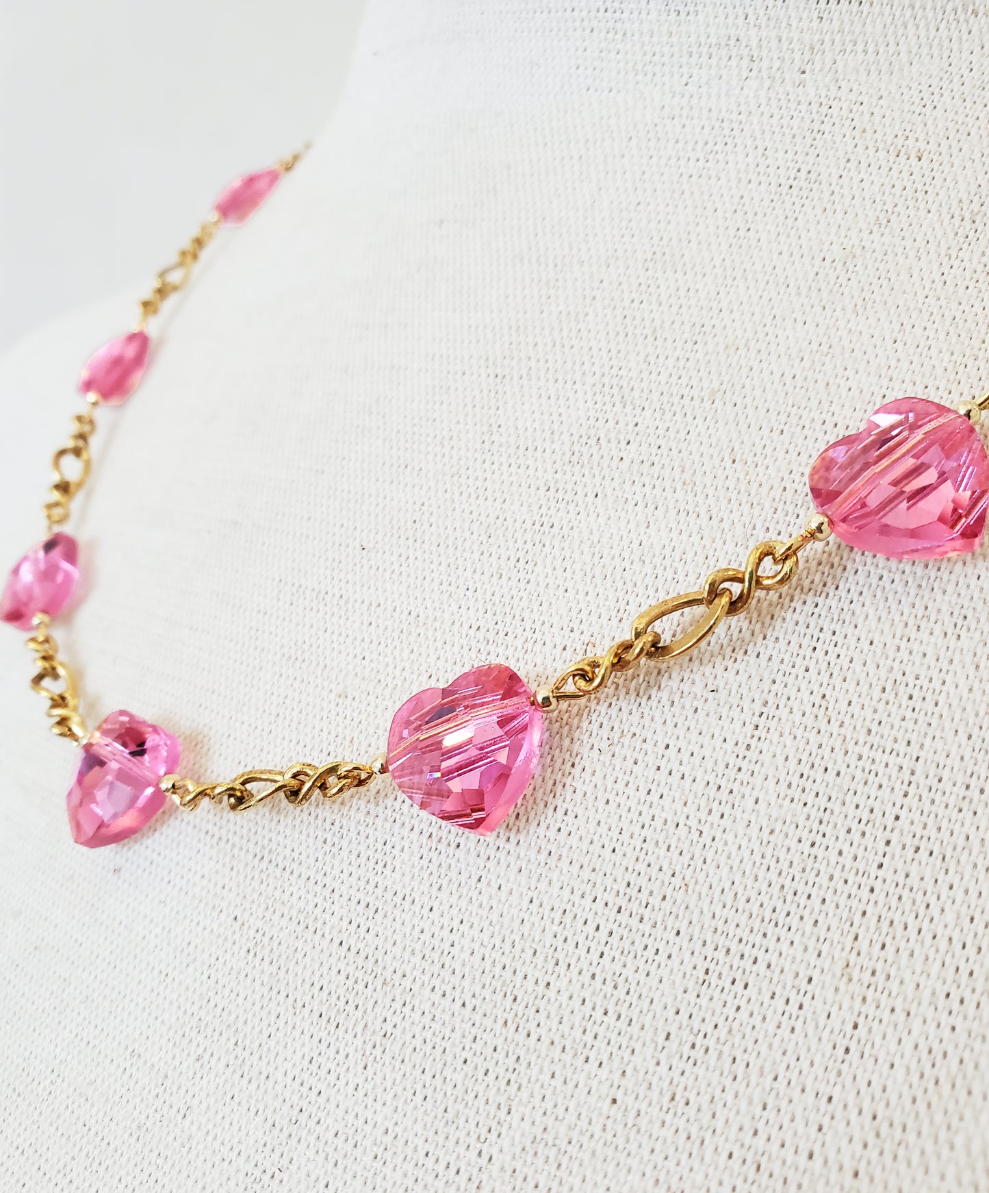 Crystal Rose Aurora Heart Necklace